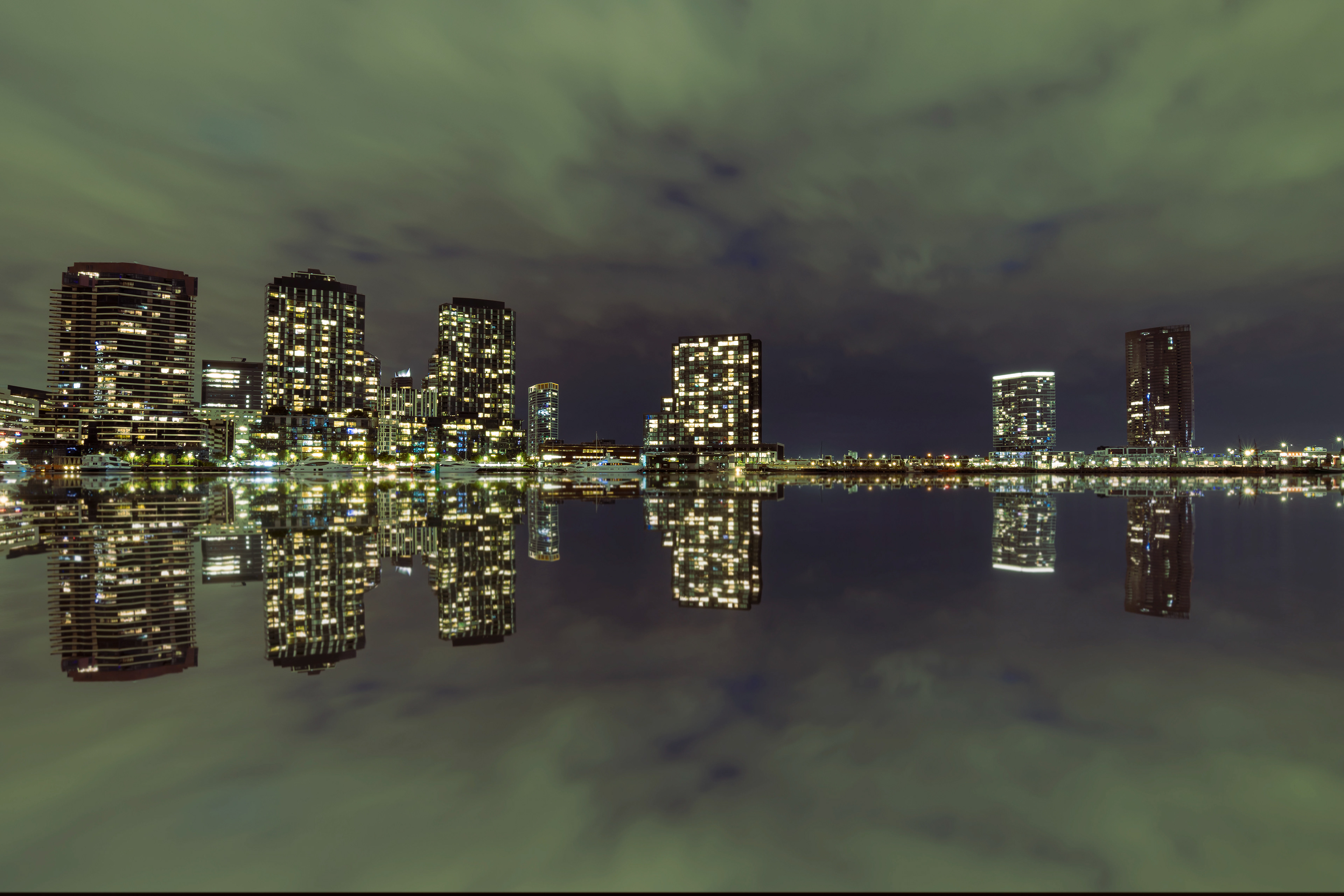 Calm night at Docklands, Melbourne.