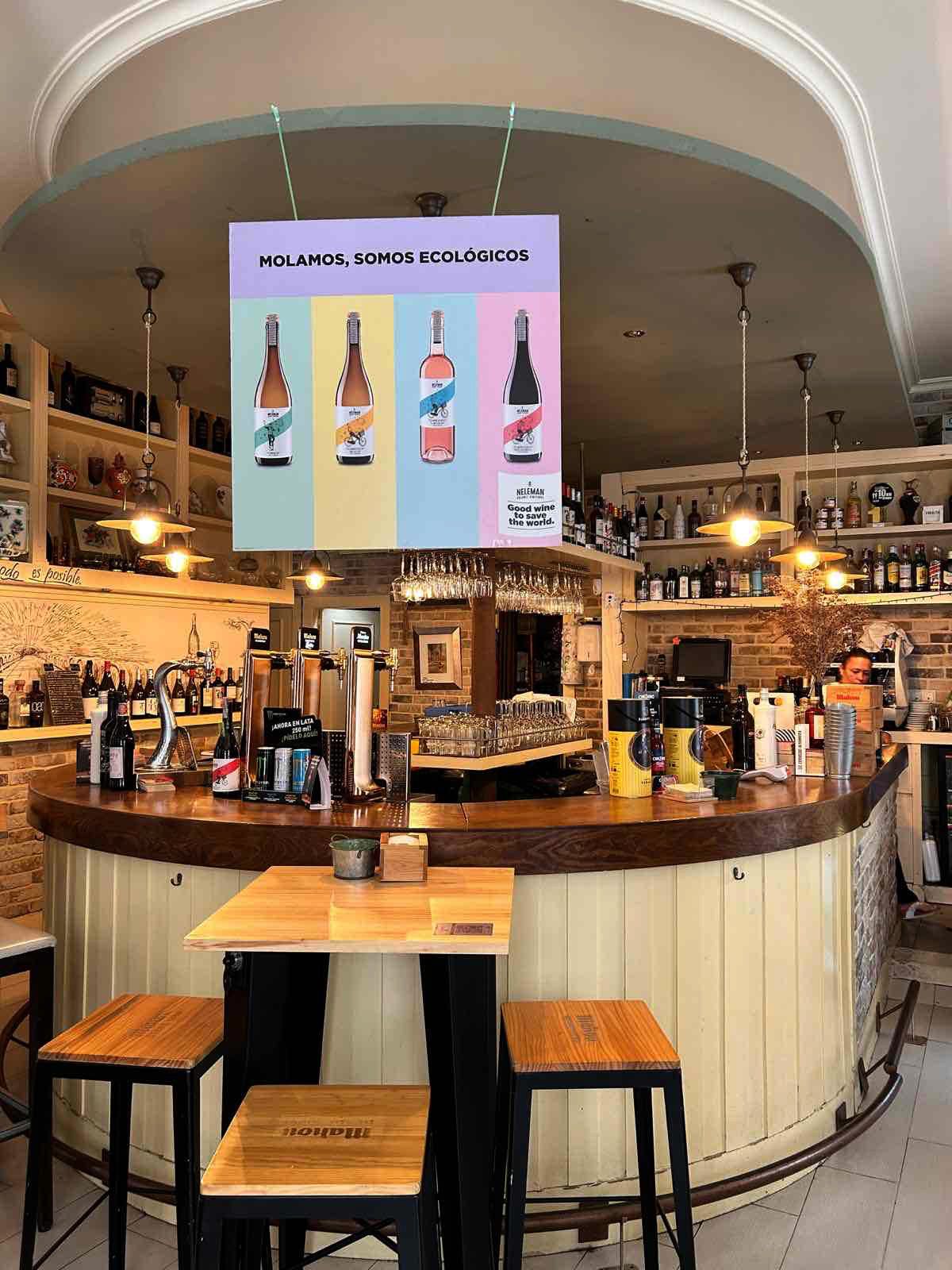 Poster in wine bar in Spain