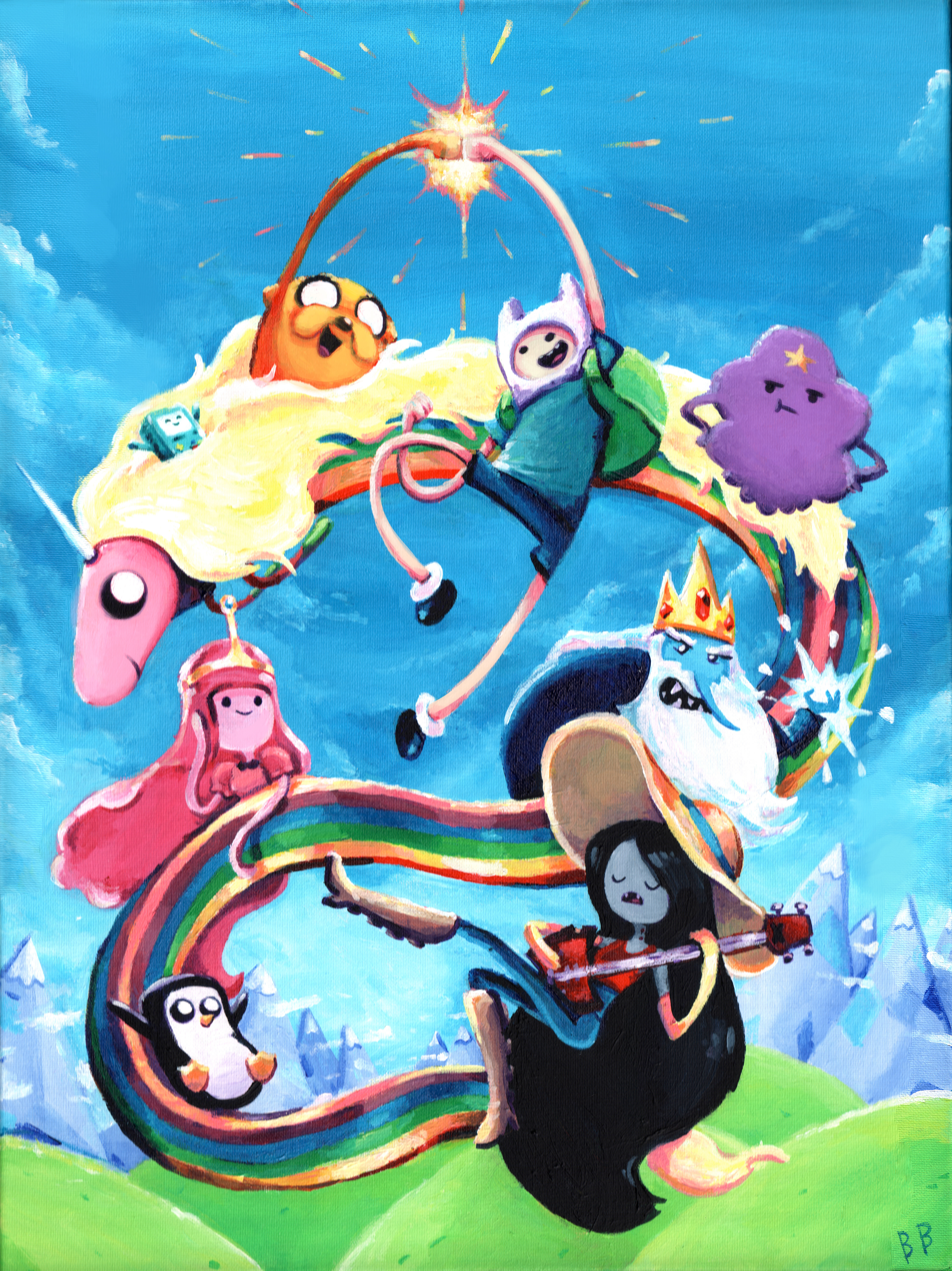 adventure time acrylic painting