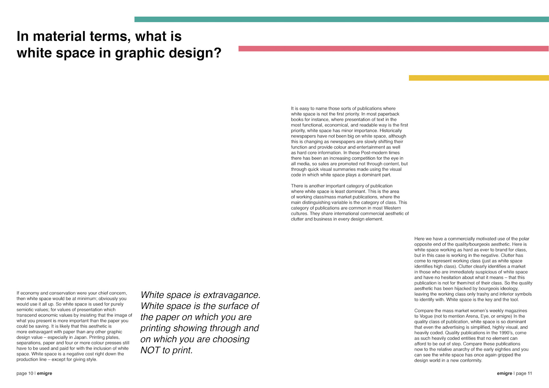 On White Space in Graphic Design Spread Two