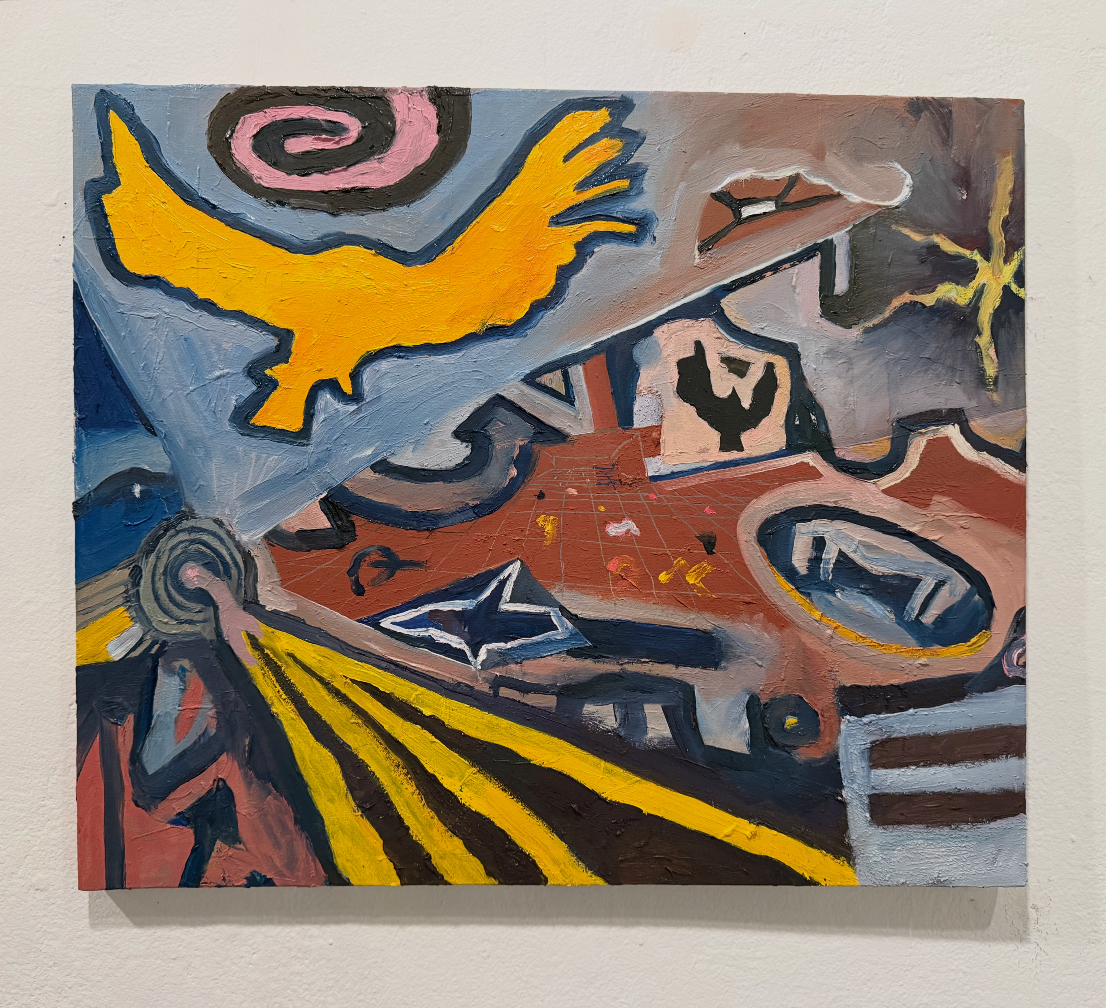 The Emphatic Battle of the Bird and the Sun, 24 x 20 in.