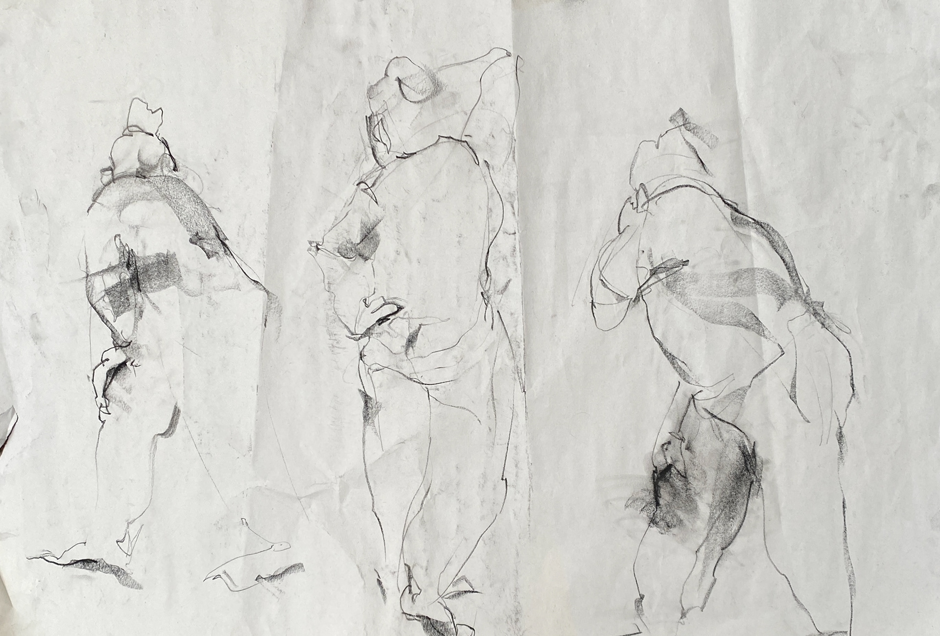 2021, Charcoal on newsprint, 24X36"