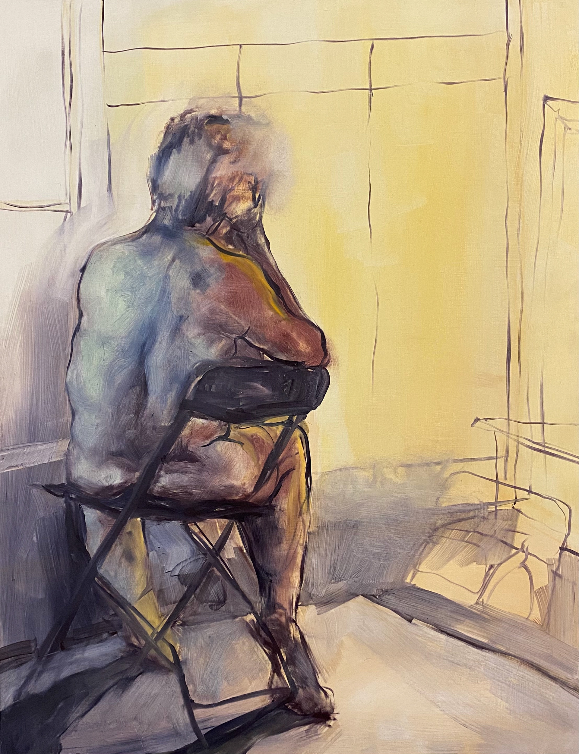 2022, oil on. bristol paper, 24X36"
