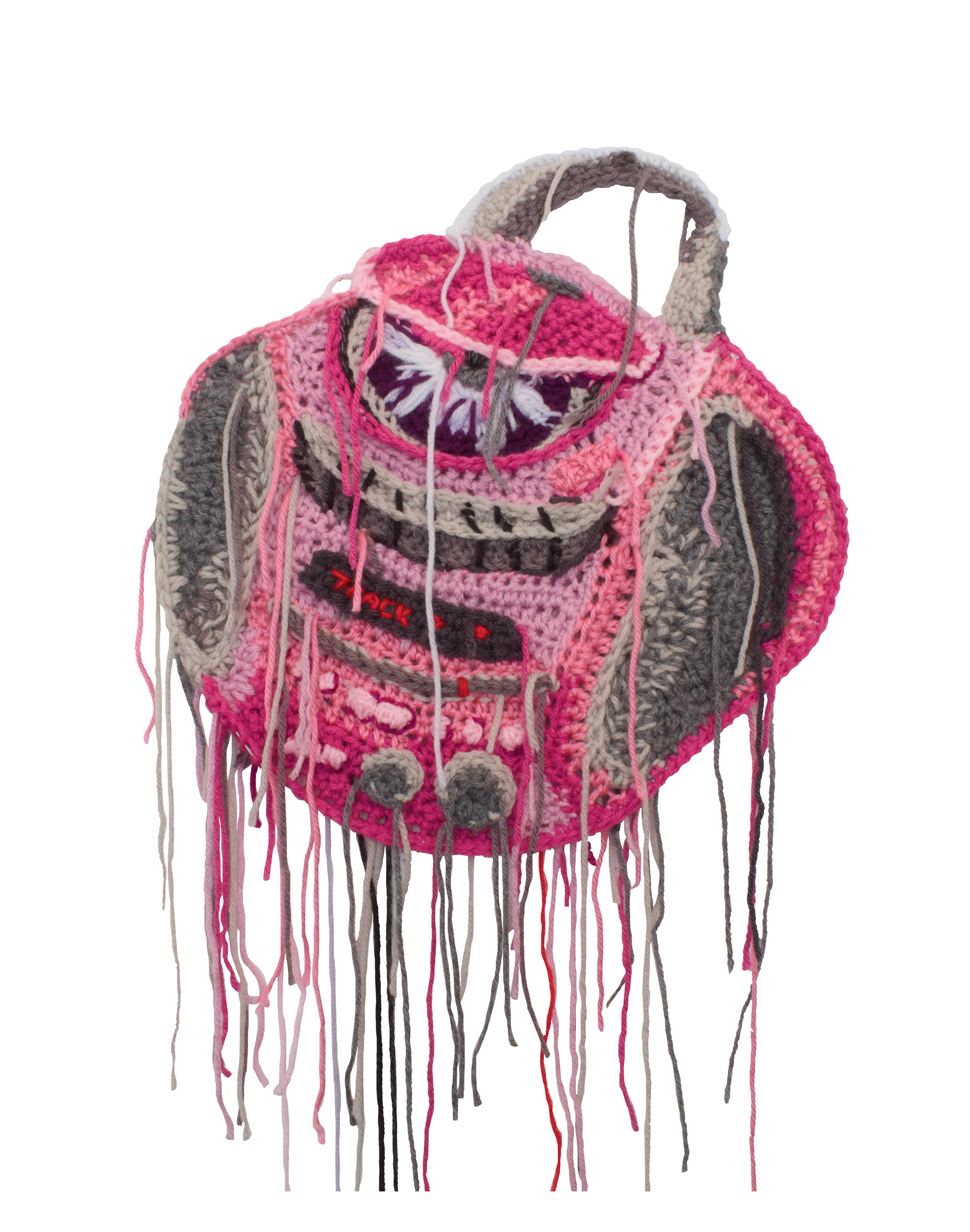 This is a story about a girl named Lucky..., crochet with yarn, wire, 14x15in