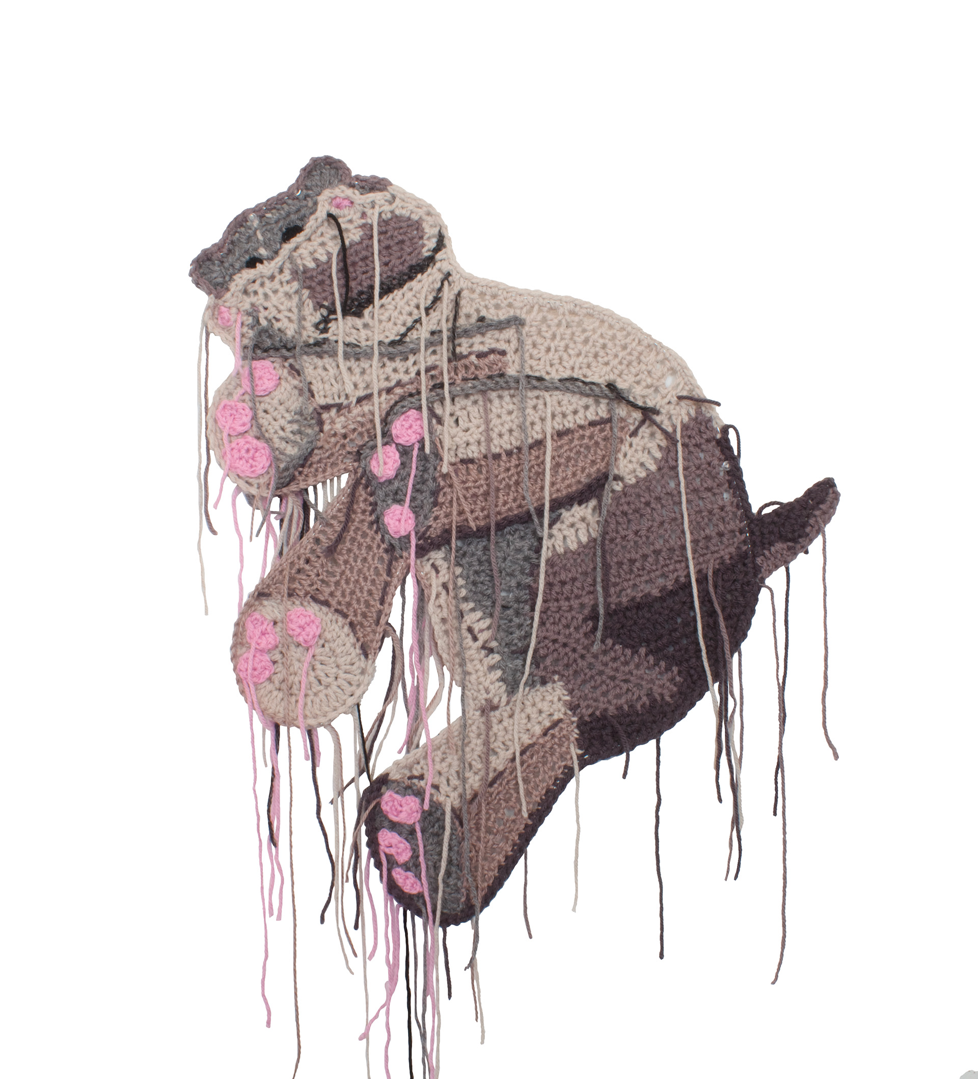 Nursing home egg hunt: first prize, crochet with yarn, wire, 16x20in