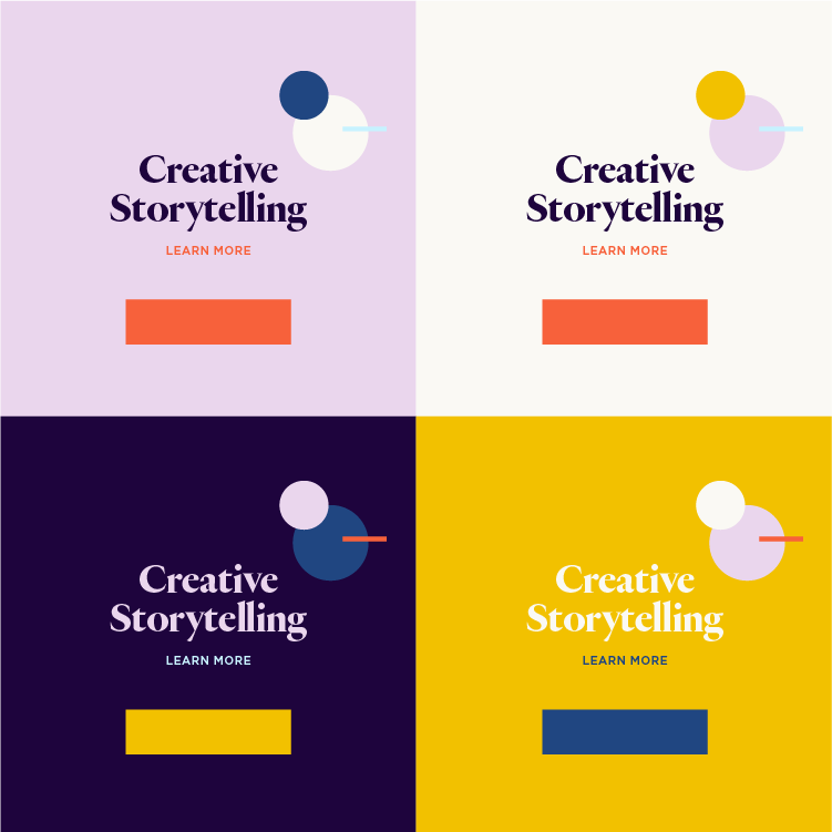 Examples to show my client how to apply the 60/30/10 color method.