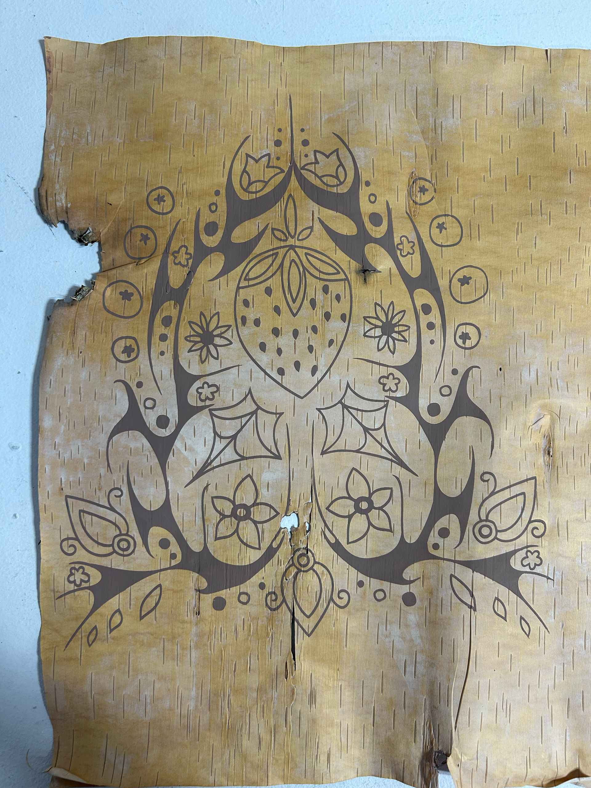 screen print on birchbark