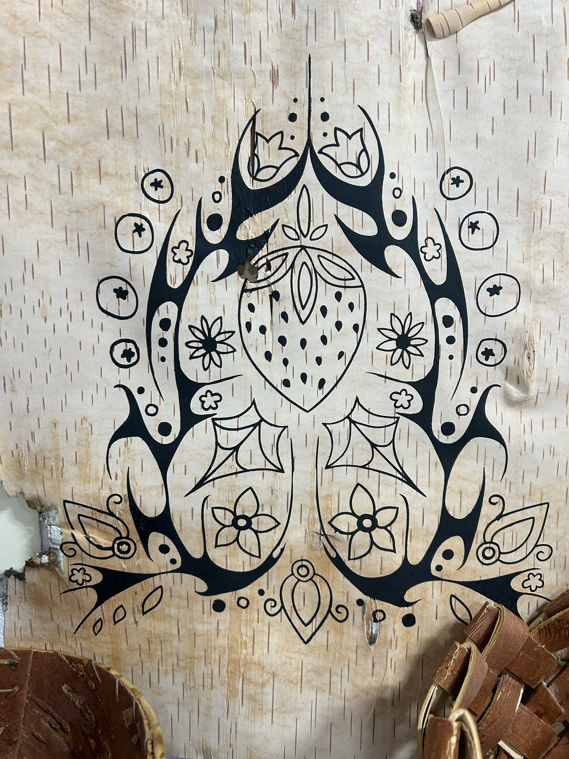 screen print on birchbark