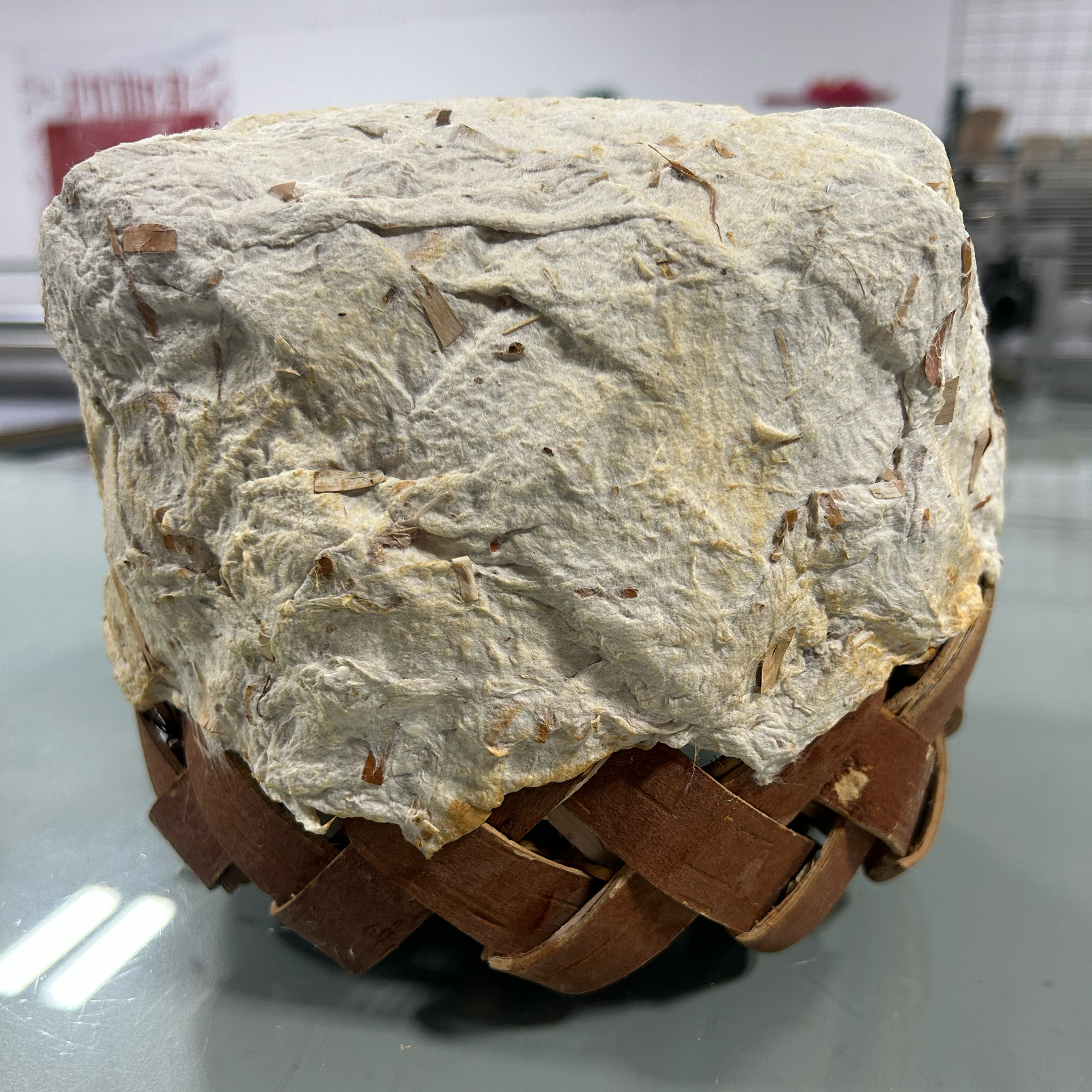 paper casting birchbark basket