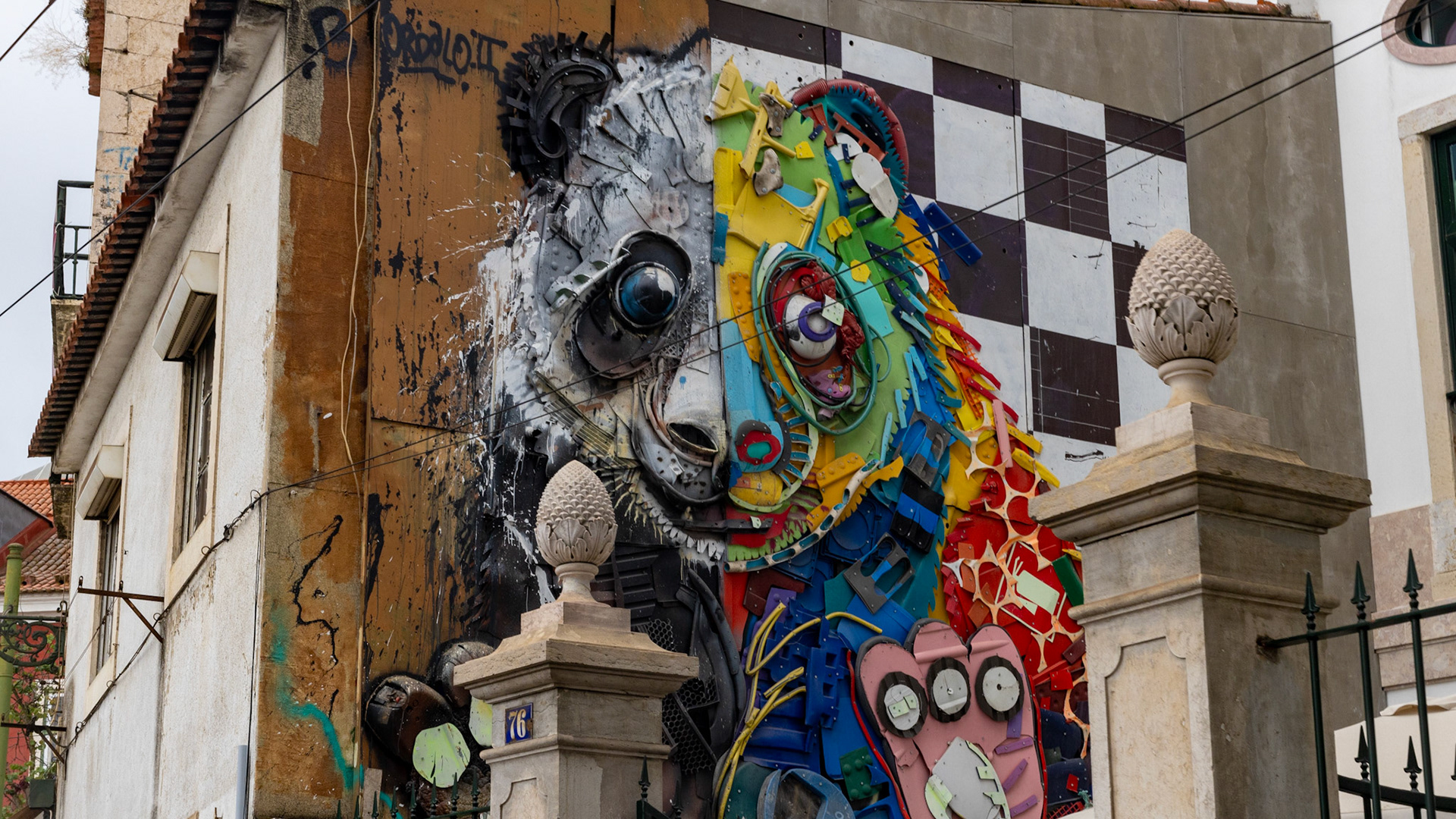 Half Young Panda by Bordalo II. Lisbon, Portugal. 2024.