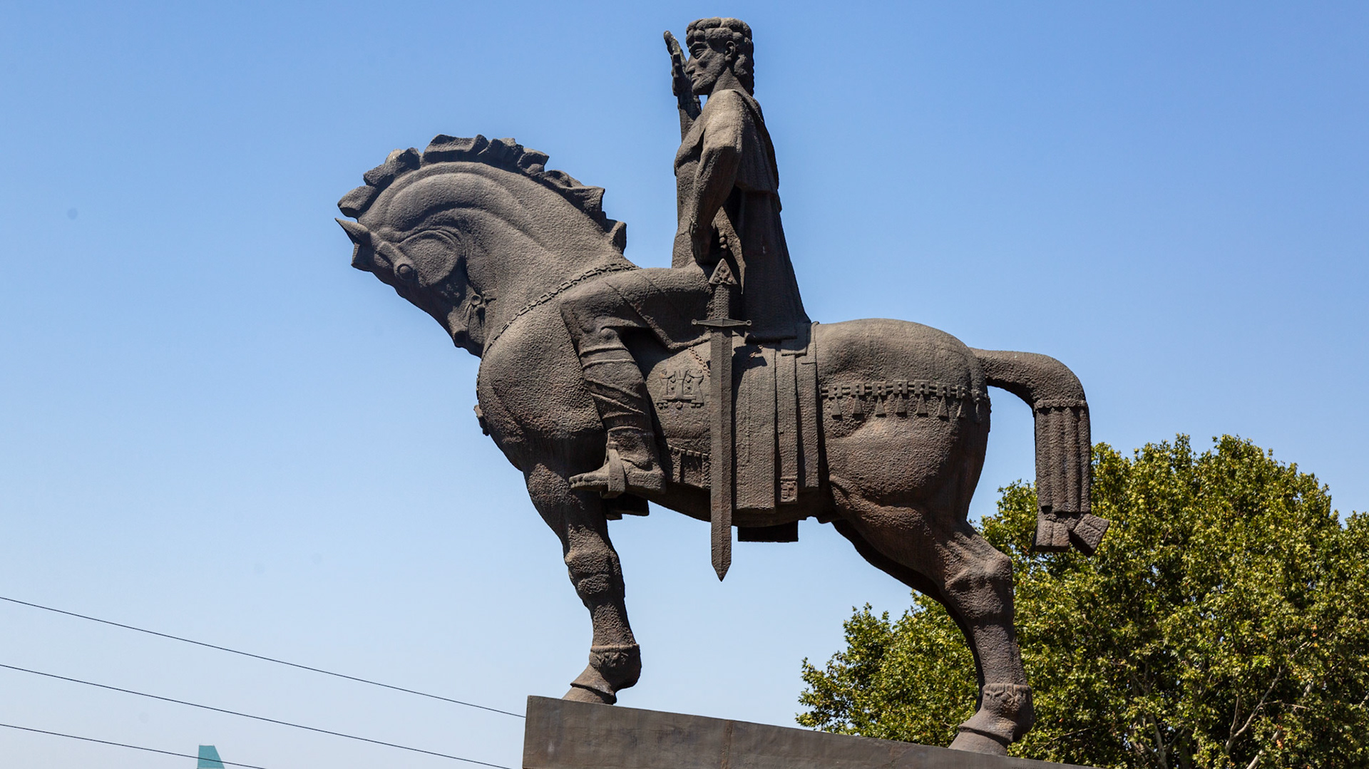 Statue of King Vakhtang Gorgasali. Tbilisi, Georgia. 2019.