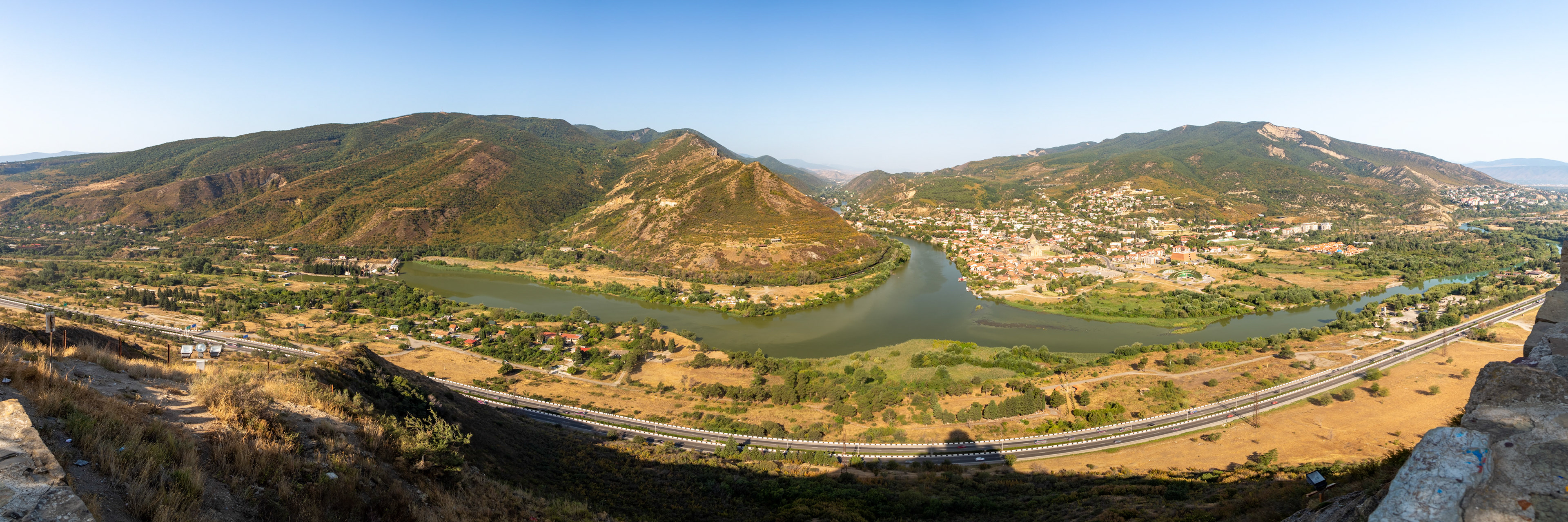 View from Jvari Monastery. Mtskheta, Georgia. 2019.