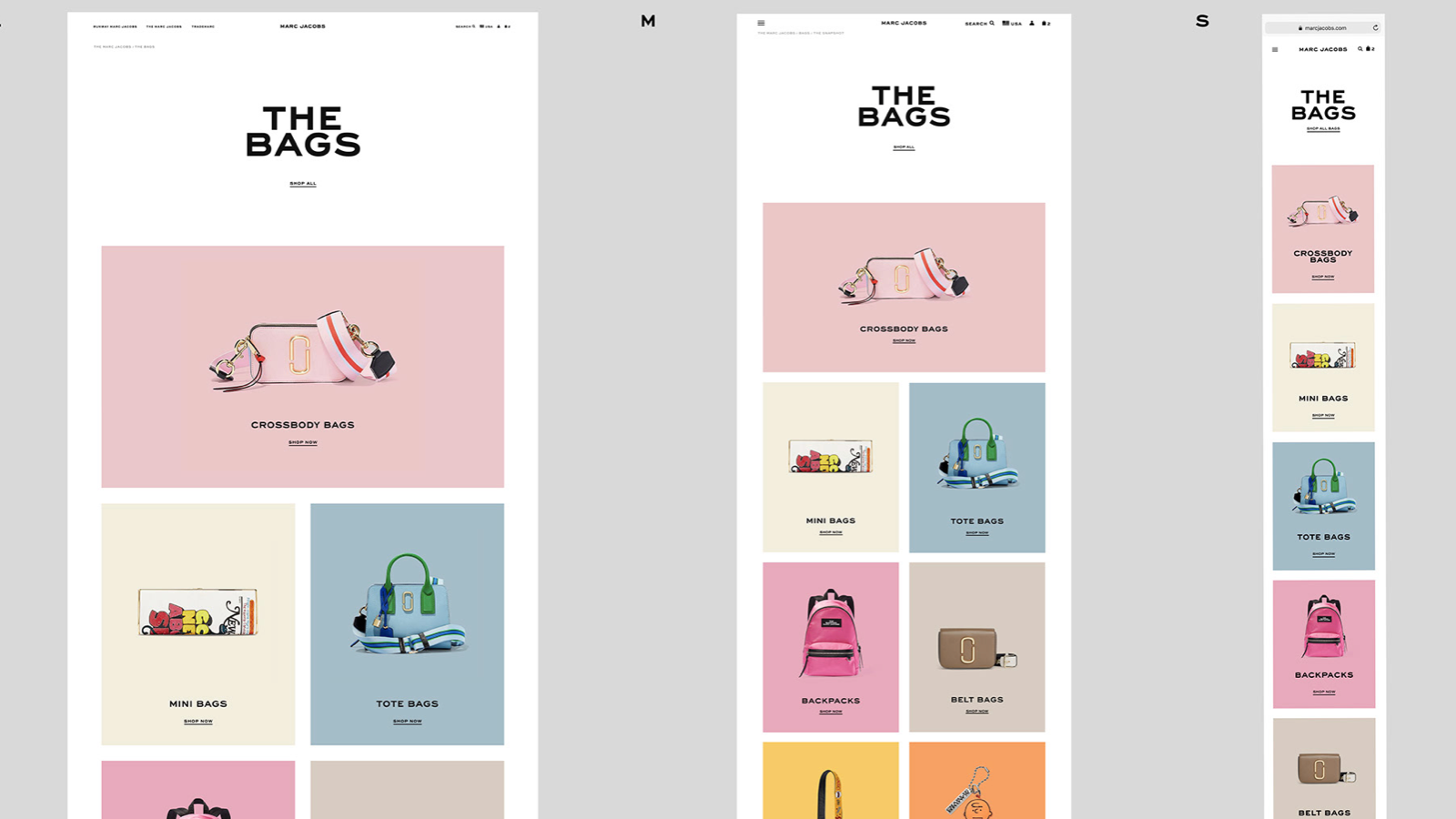Marc Jacobs. Complete site redesign 2019