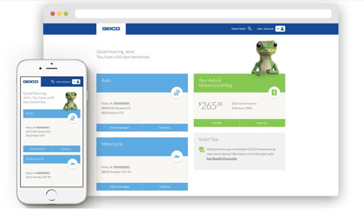 GEICO App product design (The Martin Agency)