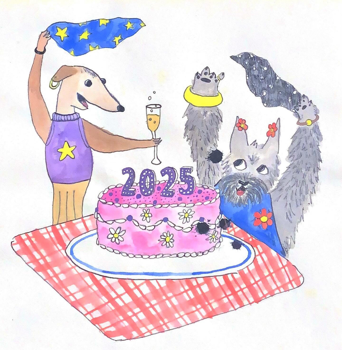 le di la bienvenida al 2025 con este dibu