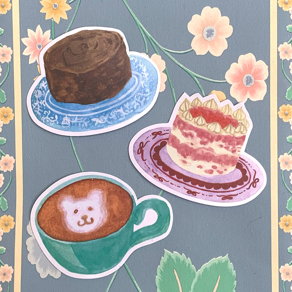 stickers for a cafe (final product)