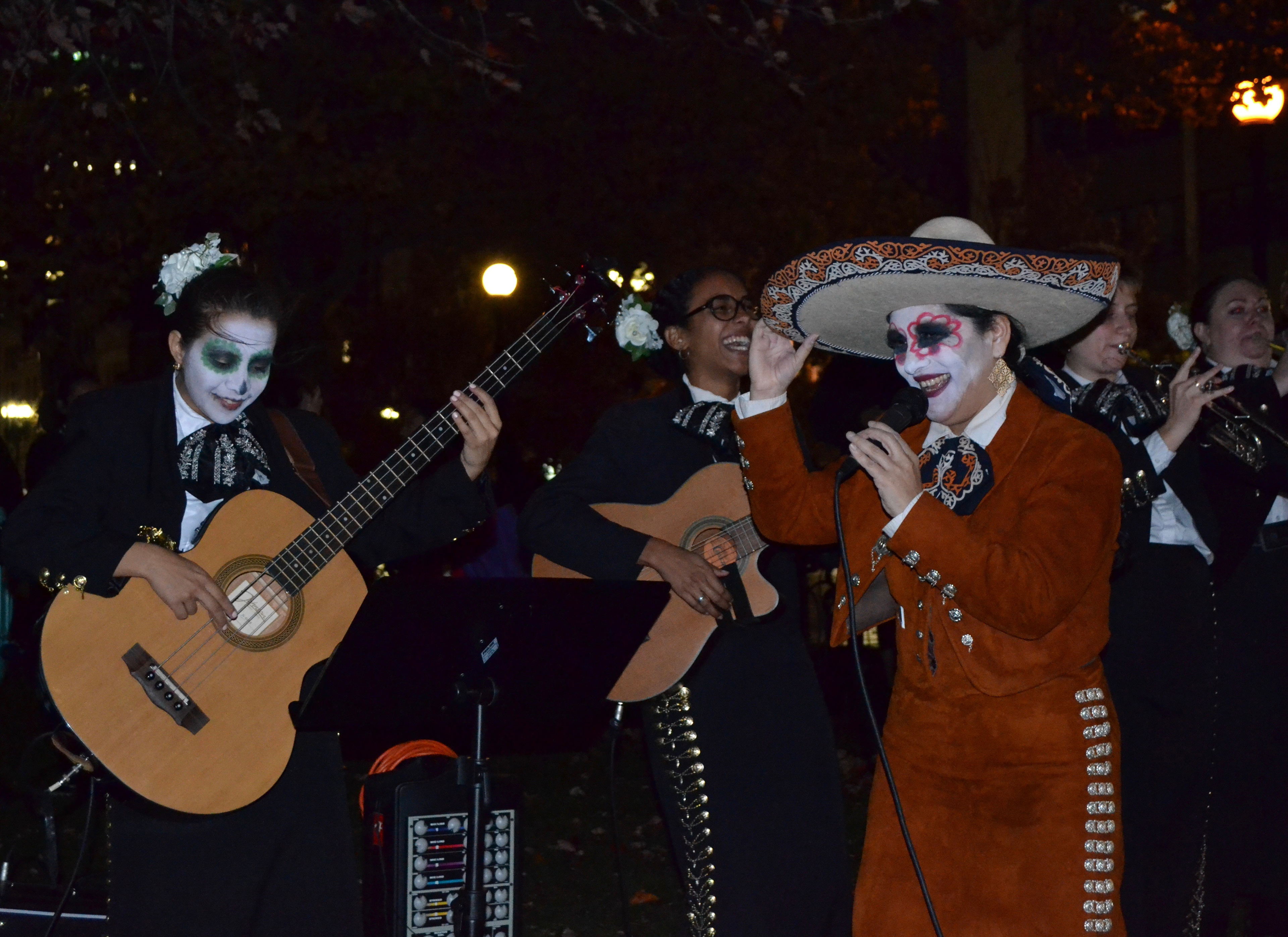 Veronica Robles performed with her all-female mariachi band on the second night of the 2018 Dia de los Muertos event in Copley Square.