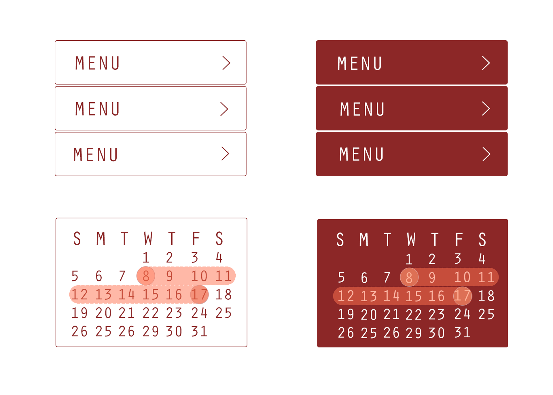 menu/calendar...
