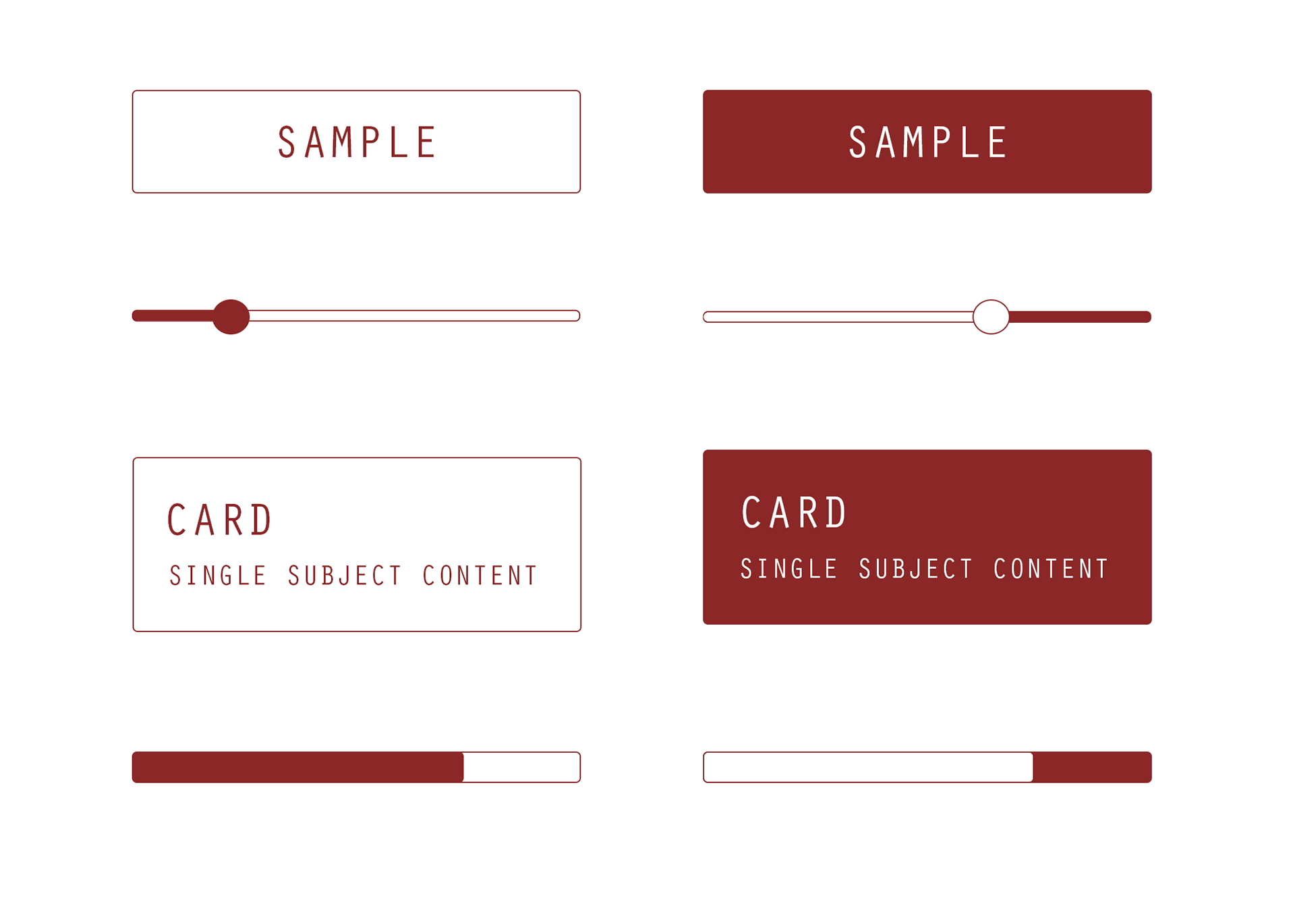 buttons/bars/cards...