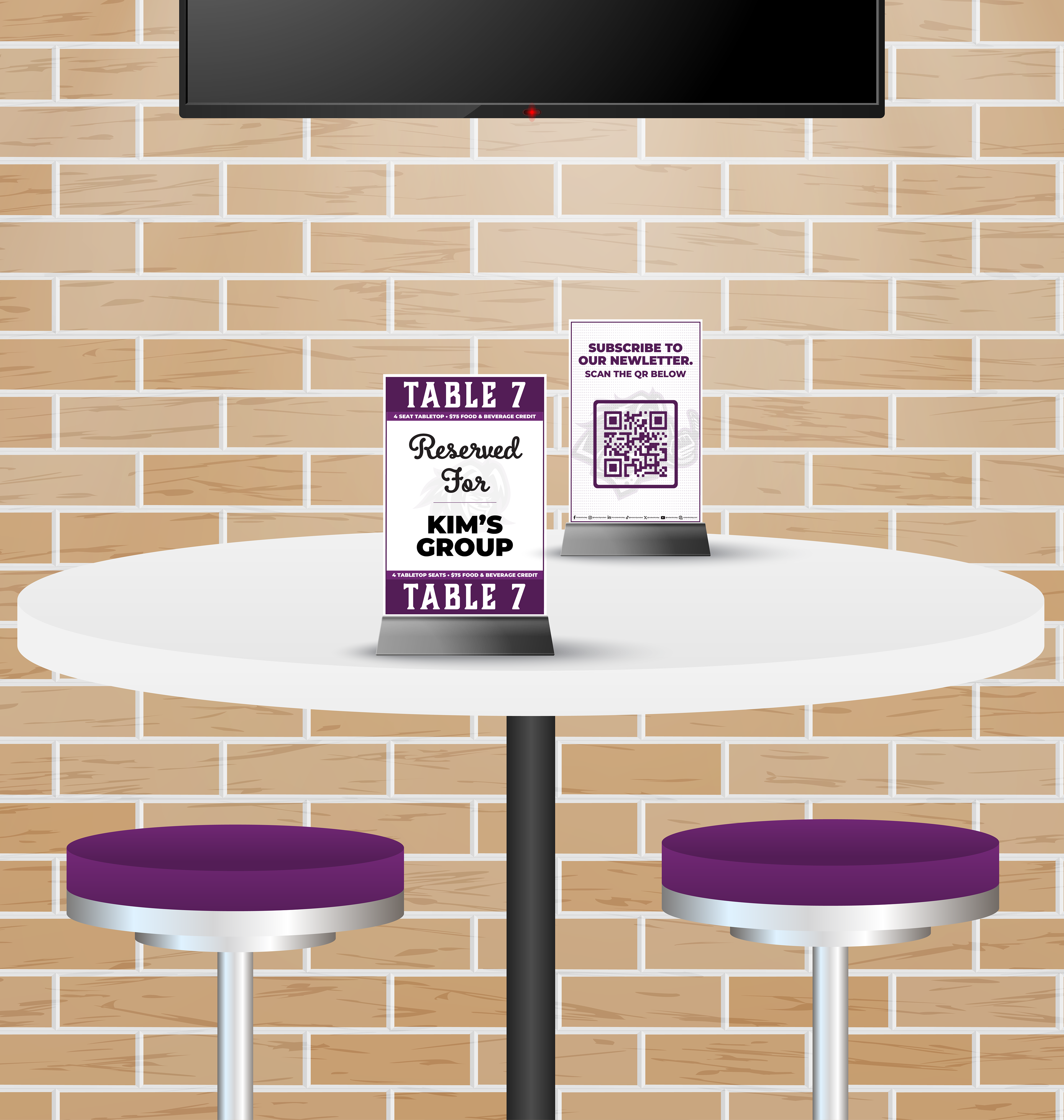 Mockup of Signs on a Table