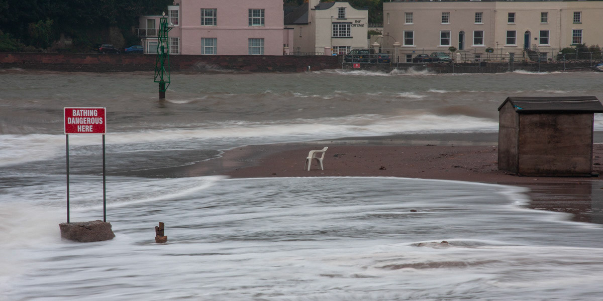 Dangerous sitting here! - Teignmouth, Devon-9859