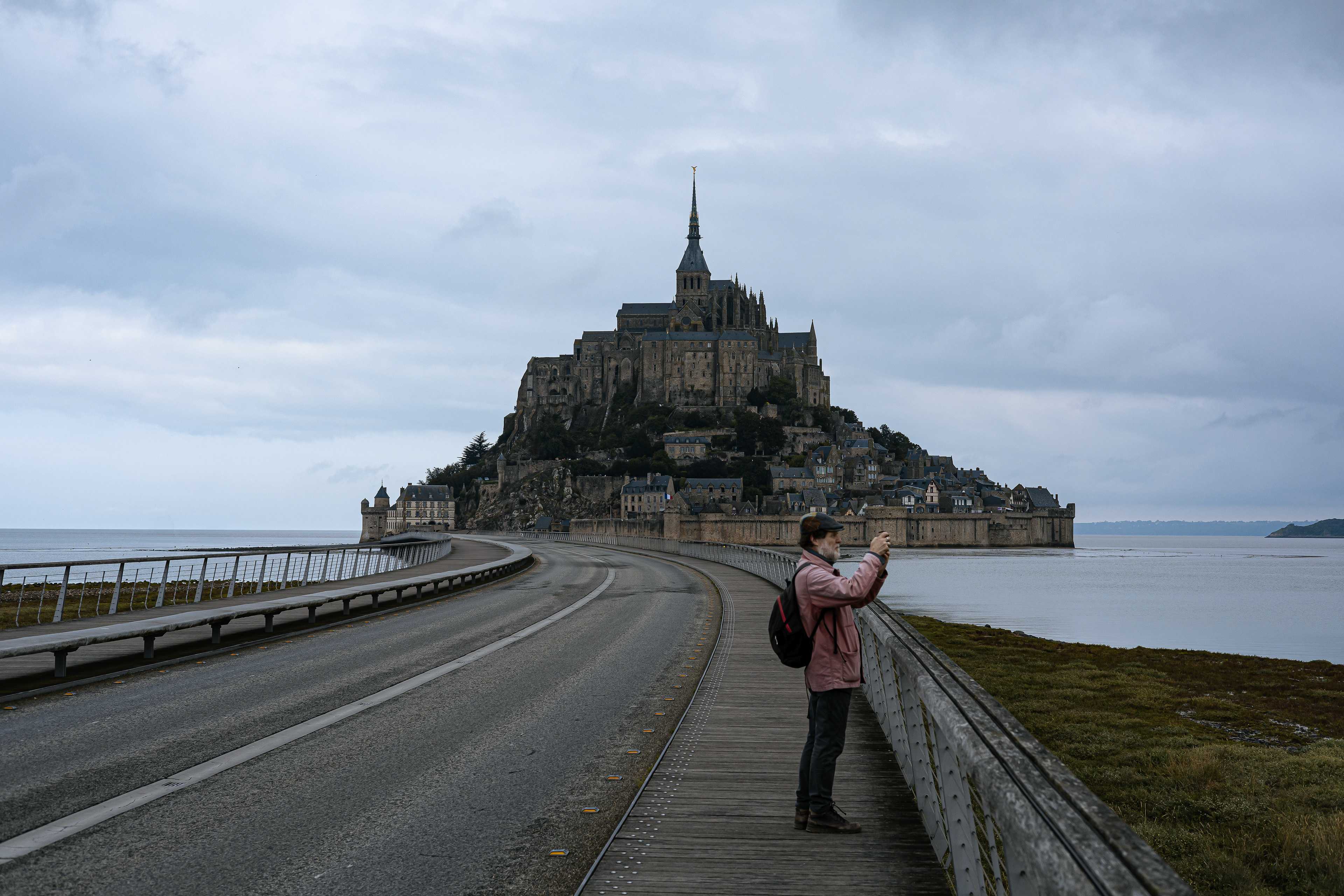 Arrivée au Mont-Saint-Michel - Manche, France