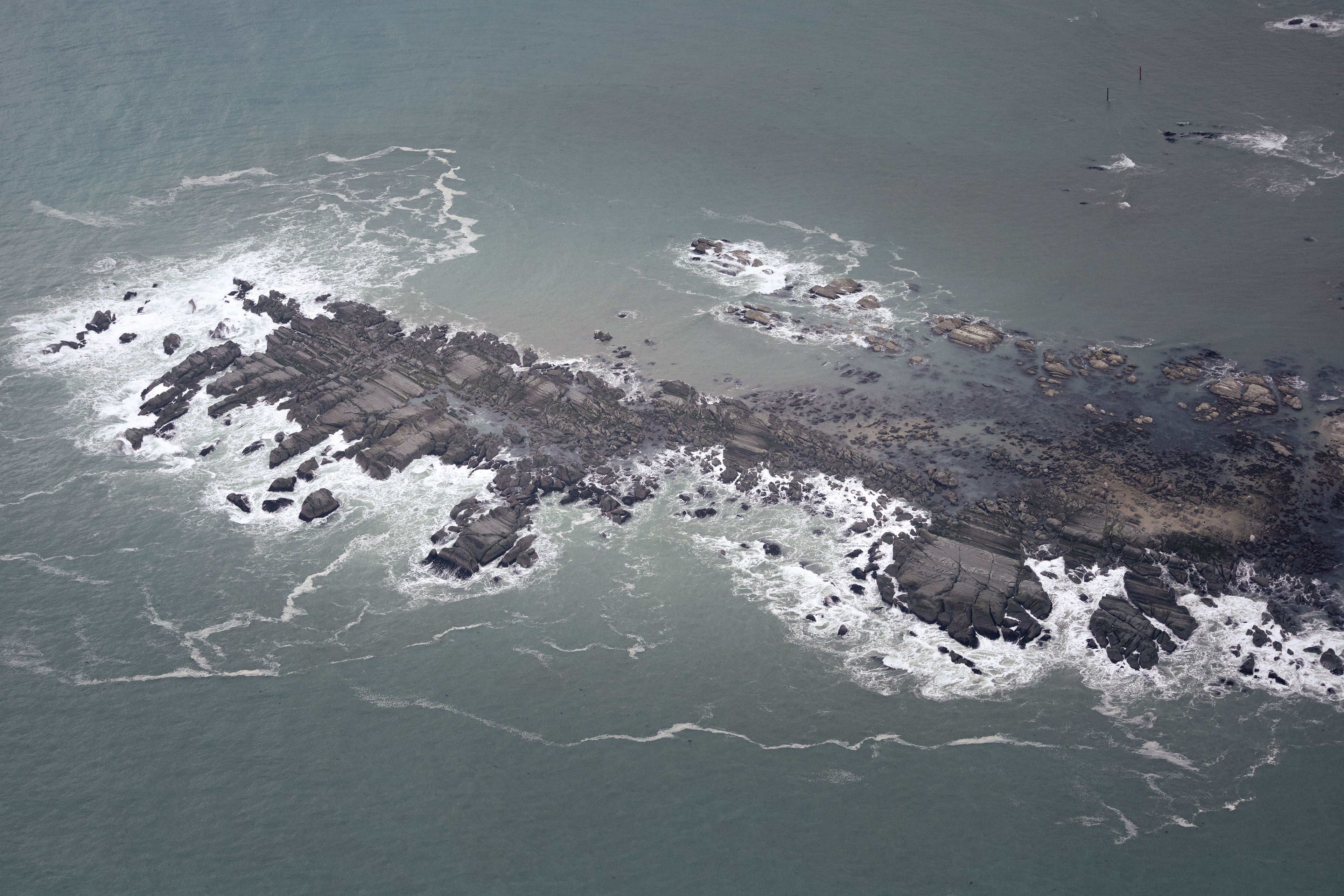 Côte de Whalers Bay depuis le ciel - Kaikōura, Nouvelle-Zélande