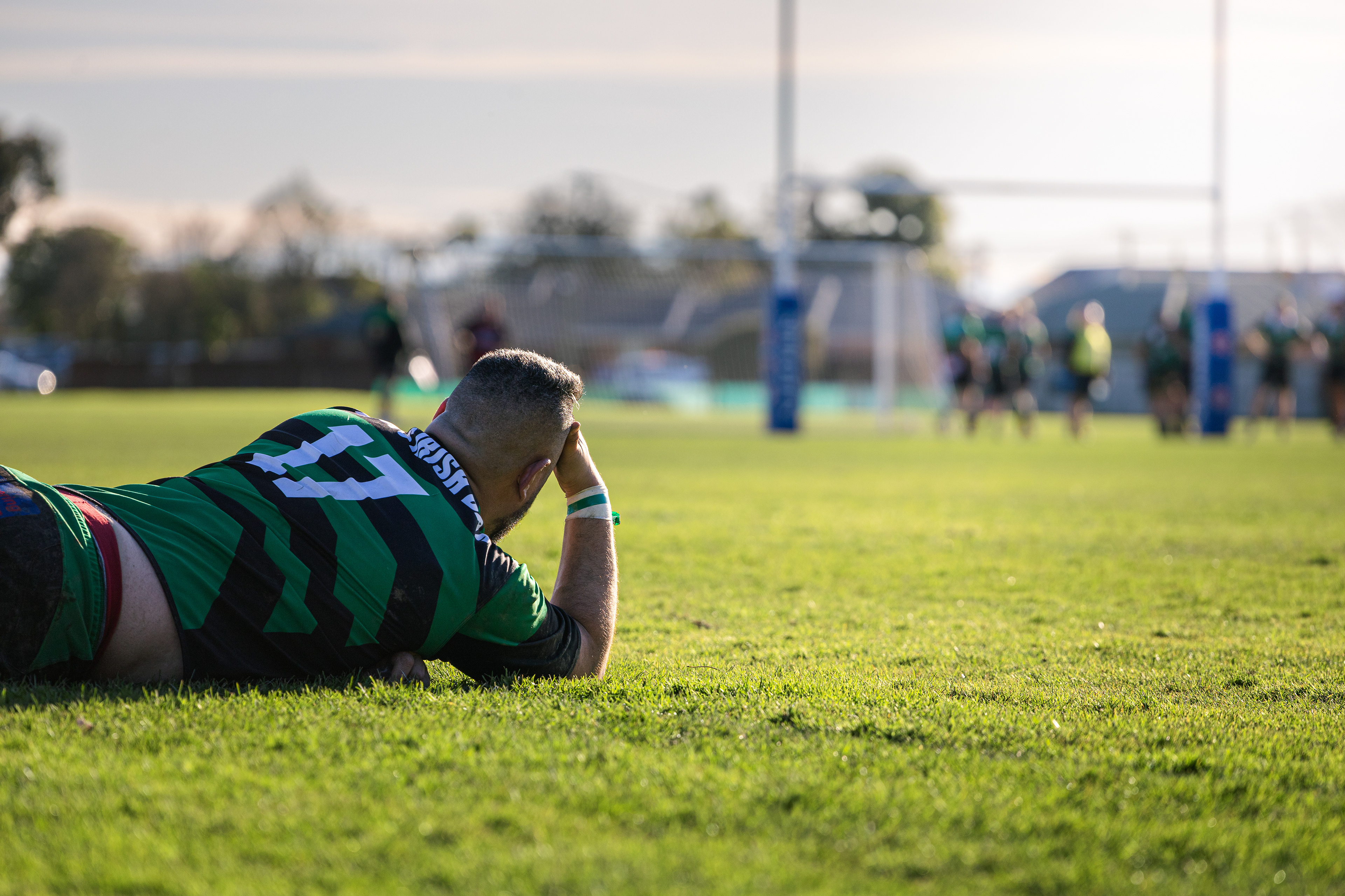 Un blessé qui suit la fin de match - Christchurch, NZ