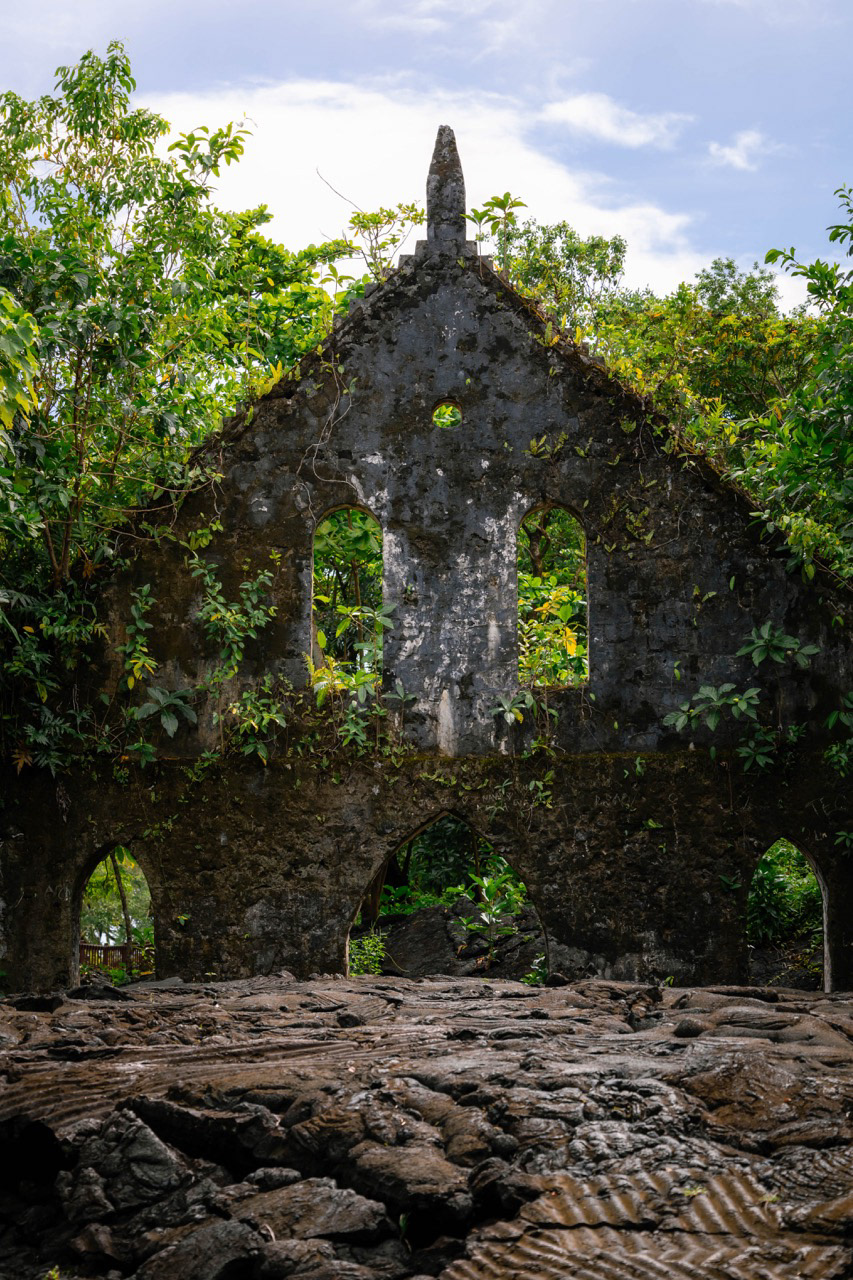 Saleaula, chapelle ensevelie sous la lave - Savai'i, Samoa