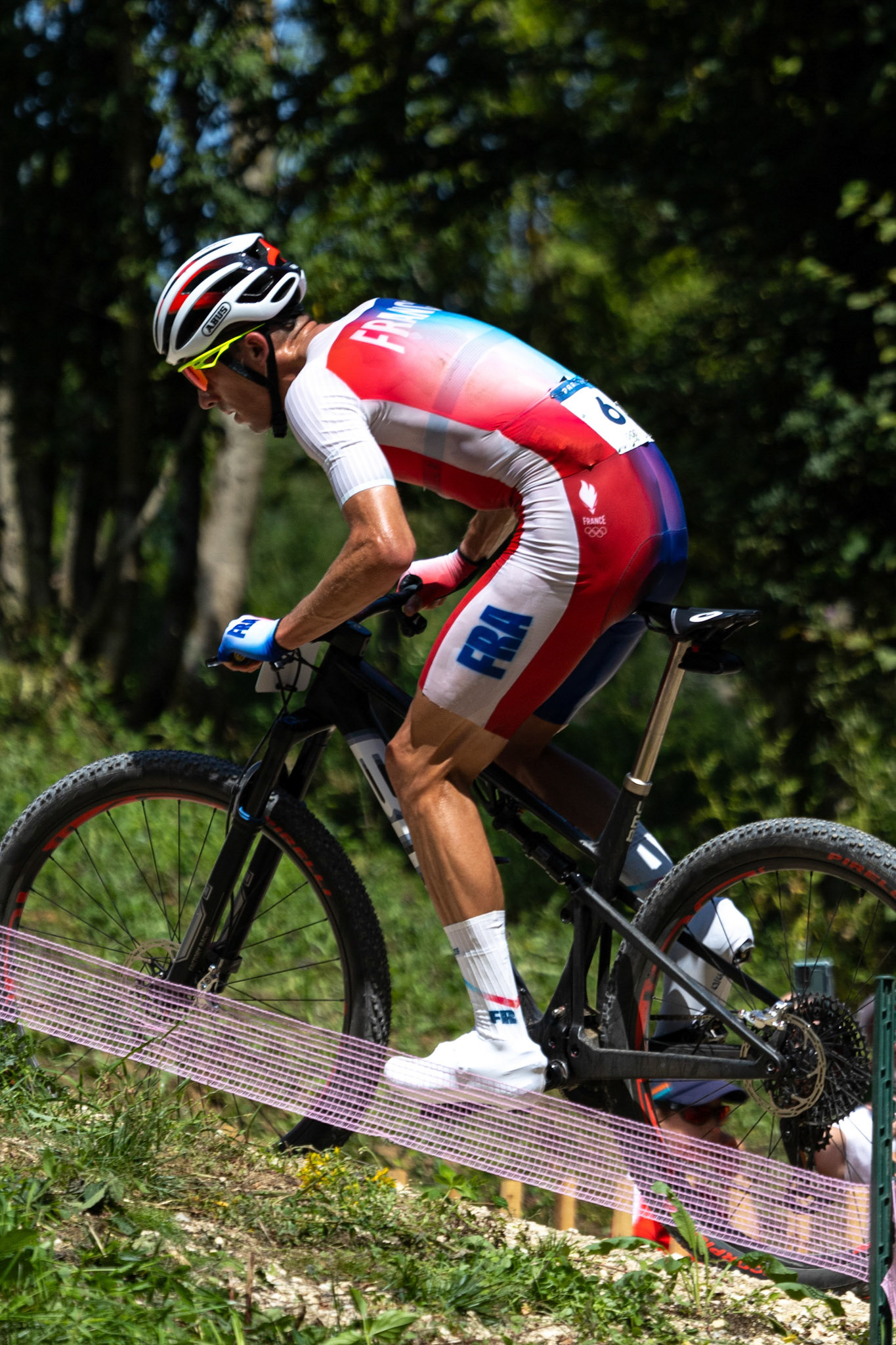 Jordan Sarrou lors du cross-counrty - JO Paris 2024