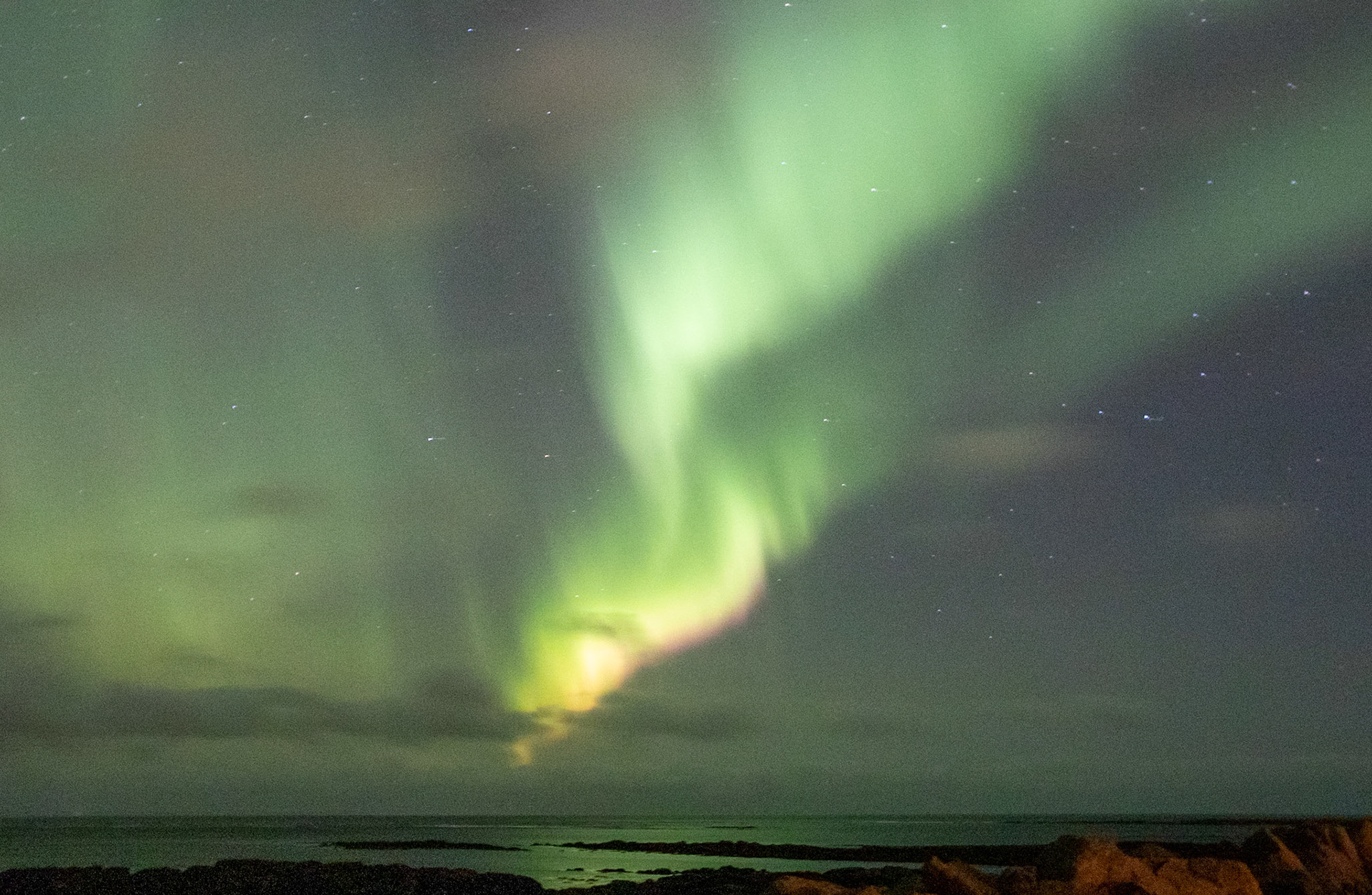 Northern Lights over Akranes Iceland