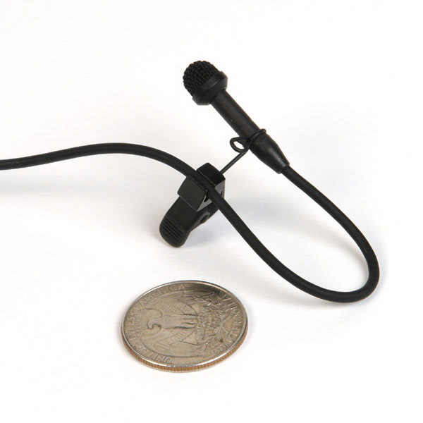 Lavalier microphone. Also a "wire".