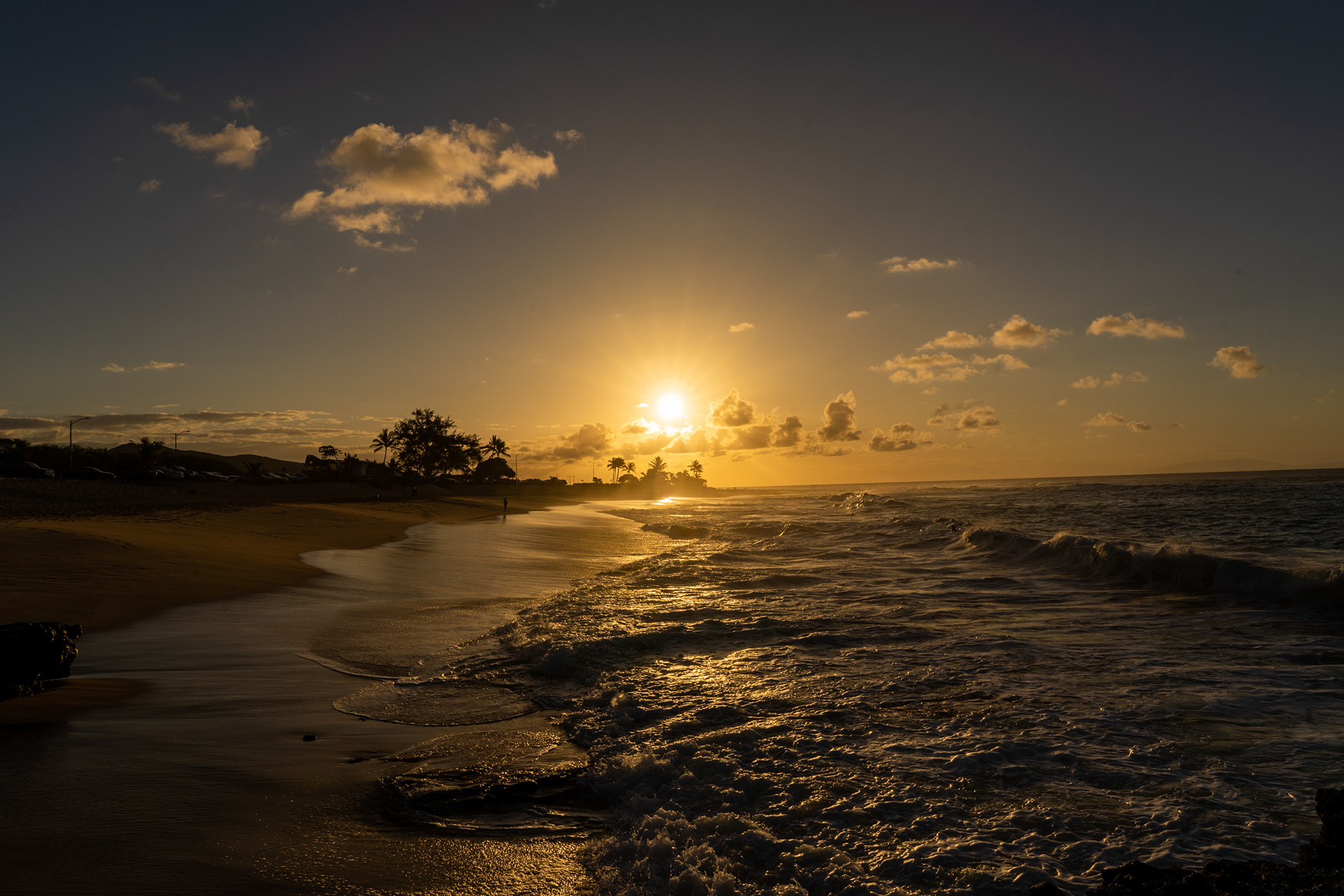 A sunrise at Sandy Beach in Honolulu, Hawaii on May 18th, 2023.