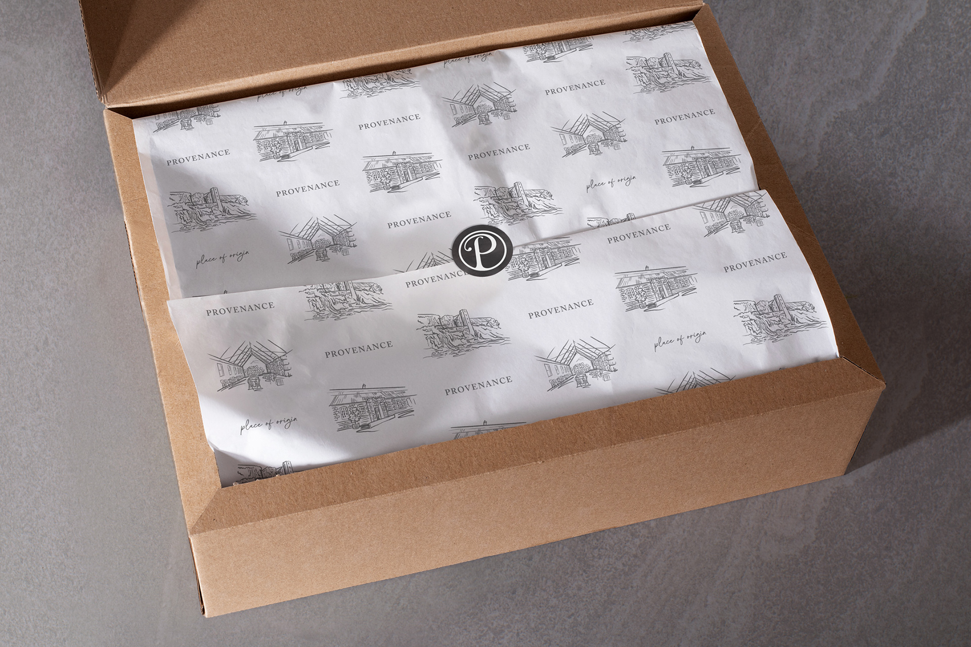Provenance wines wrapping paper design and illustrations by Ballsy Creative