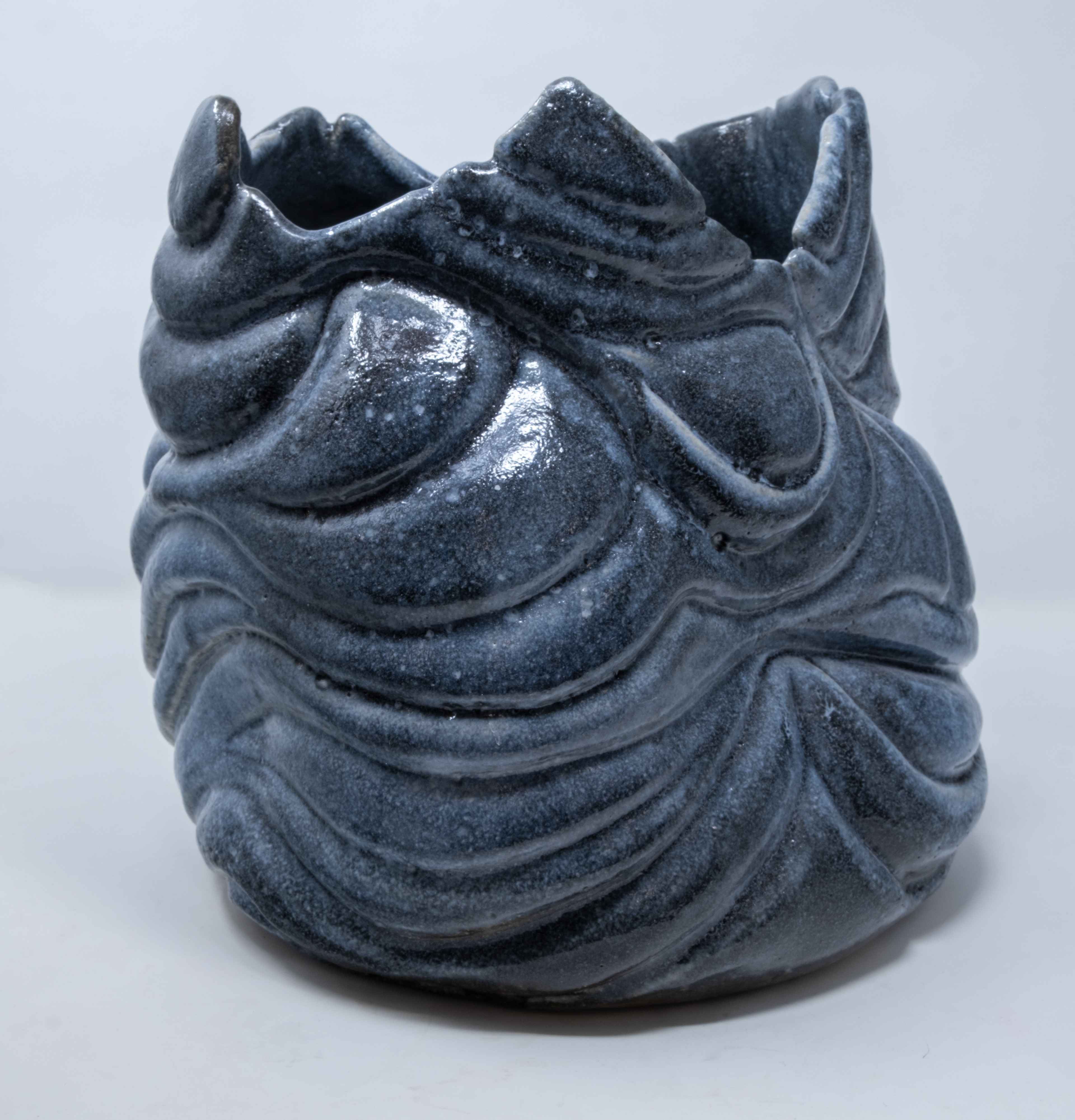 "BlueJean" , Low Fire Sculpture Clay Fired in Reduction, 13" x 14" x 1.5'