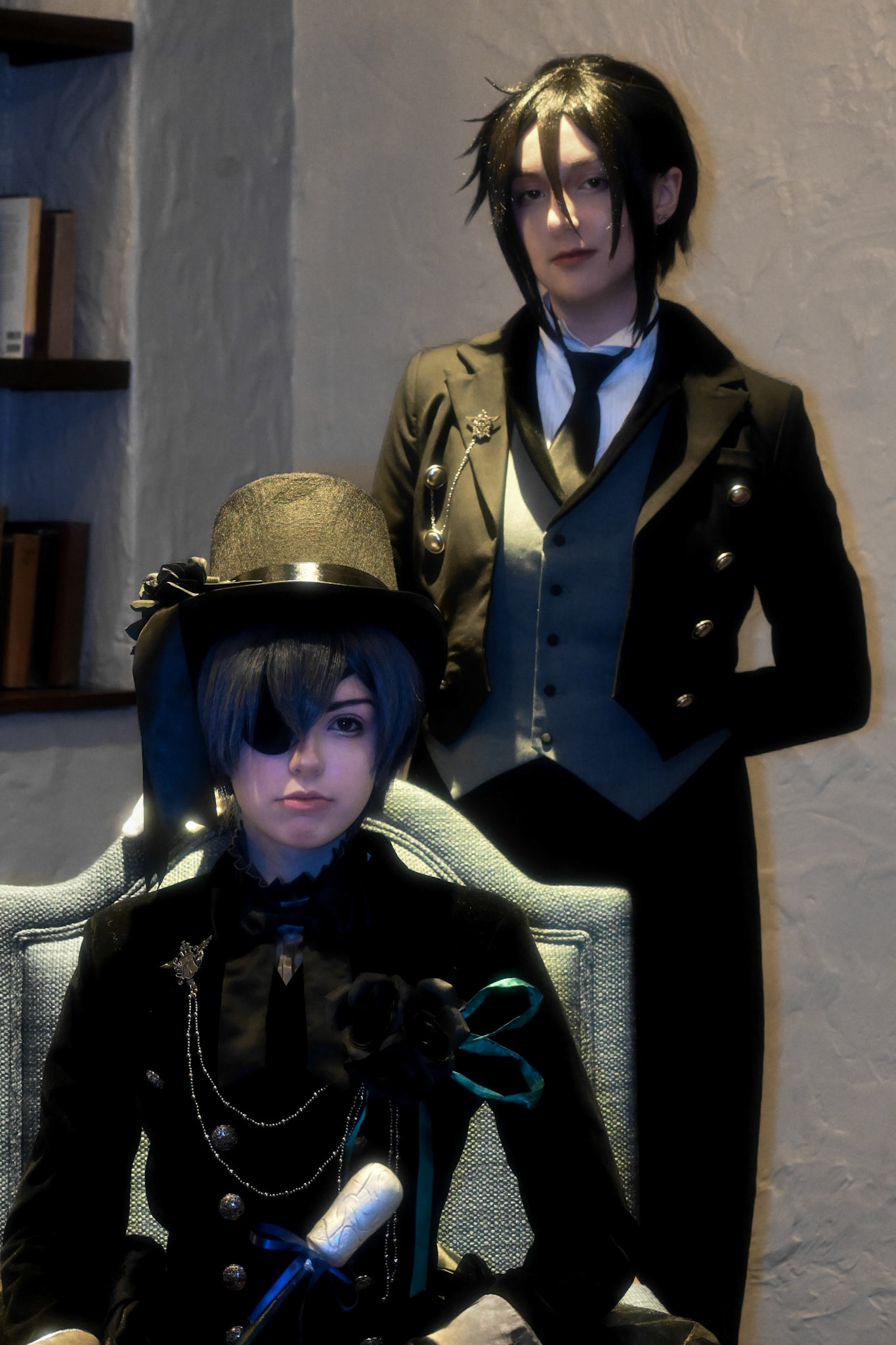 @evernight.cos as Ciel Phantomhive and @sunstrider.cos as Sebastian Michaelis from Black Butler