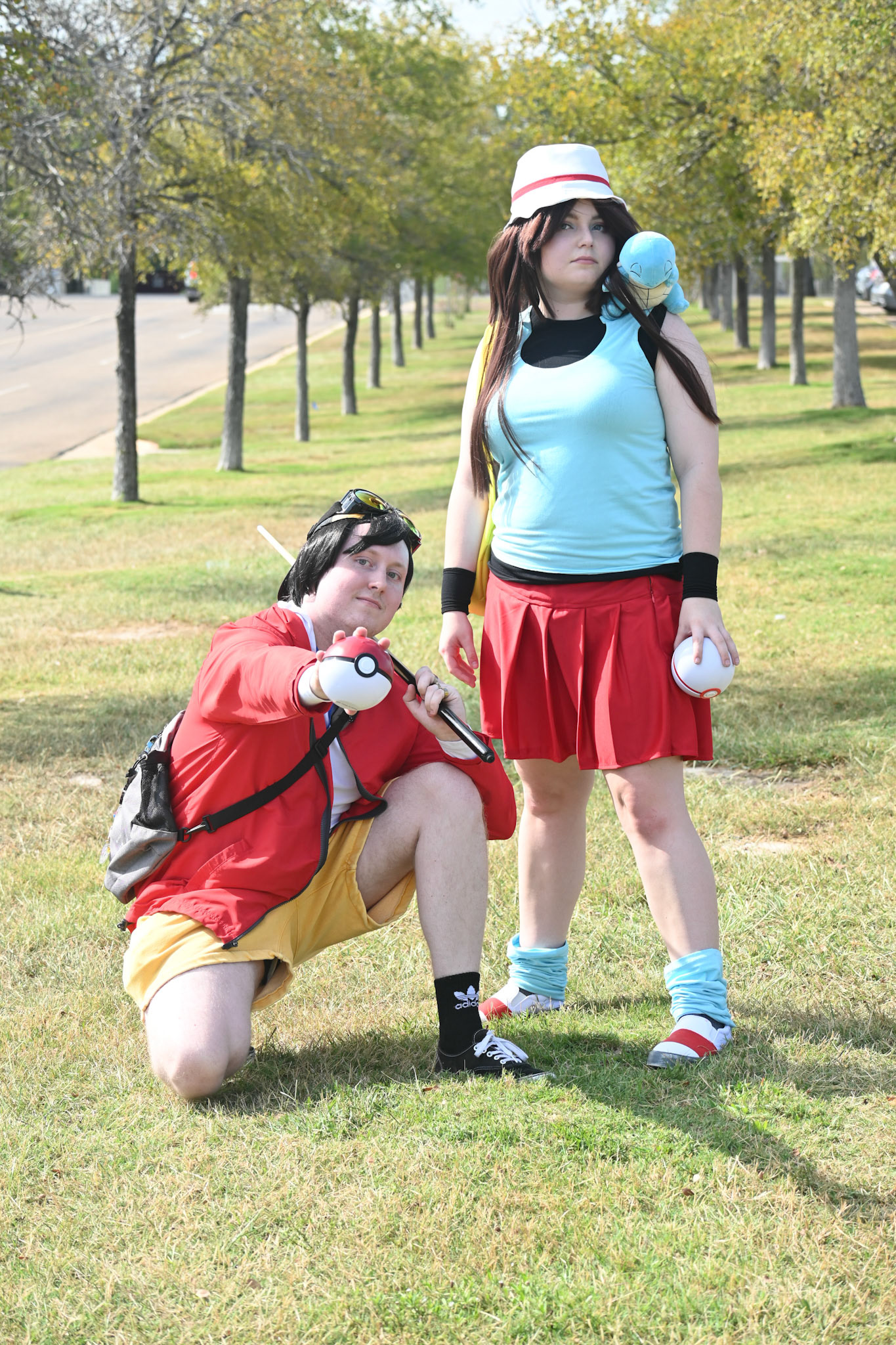 @zap__cos and @xxleafgreenxx as Gold and Leaf from Pokemon Adventures