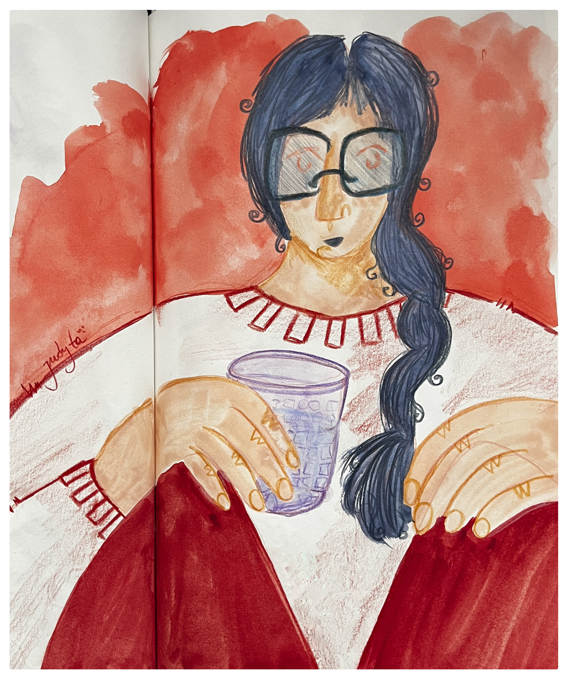 Title: A Girl with a Glass