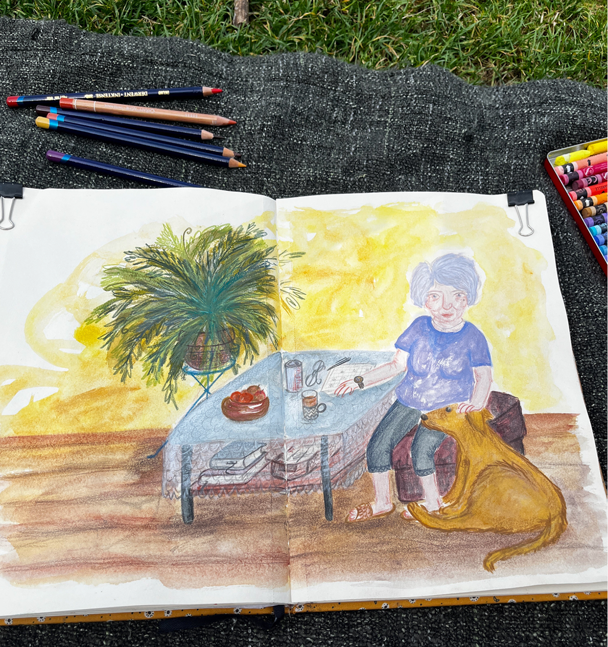 Title: Grandma With Her Dog