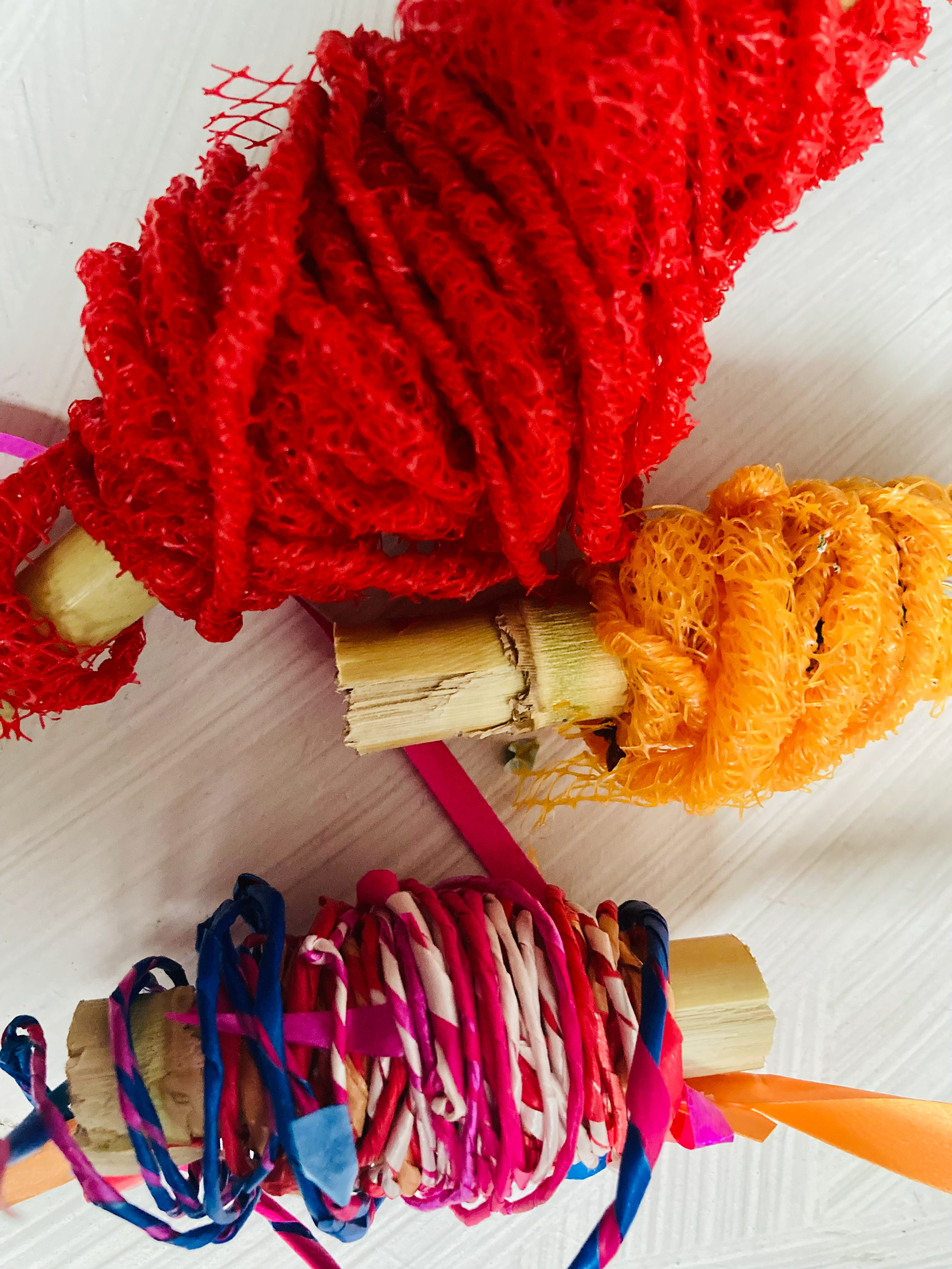 Yarn from plastic waste
