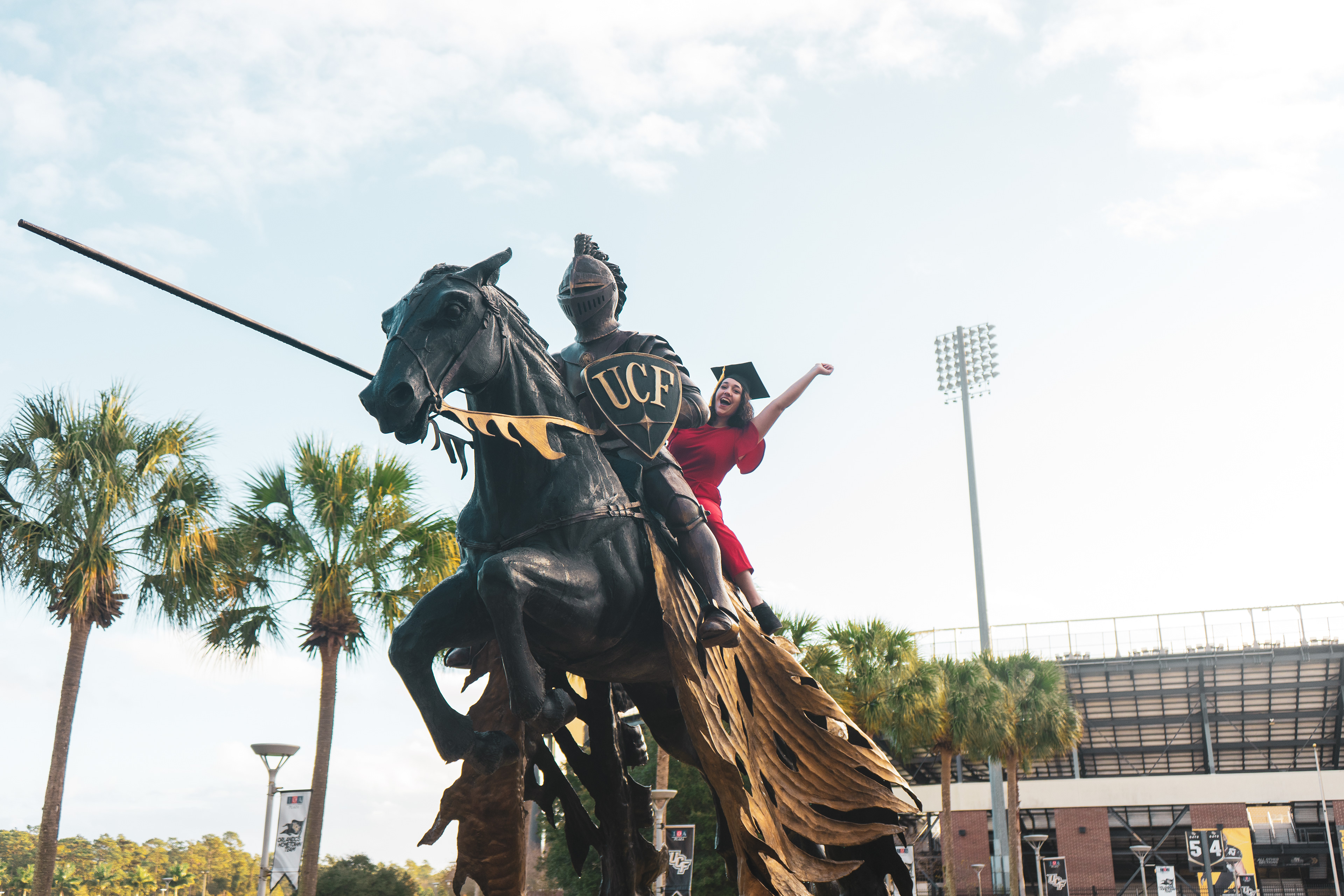UCF Charging Knight Statue | Orlando Graduation Photography MH