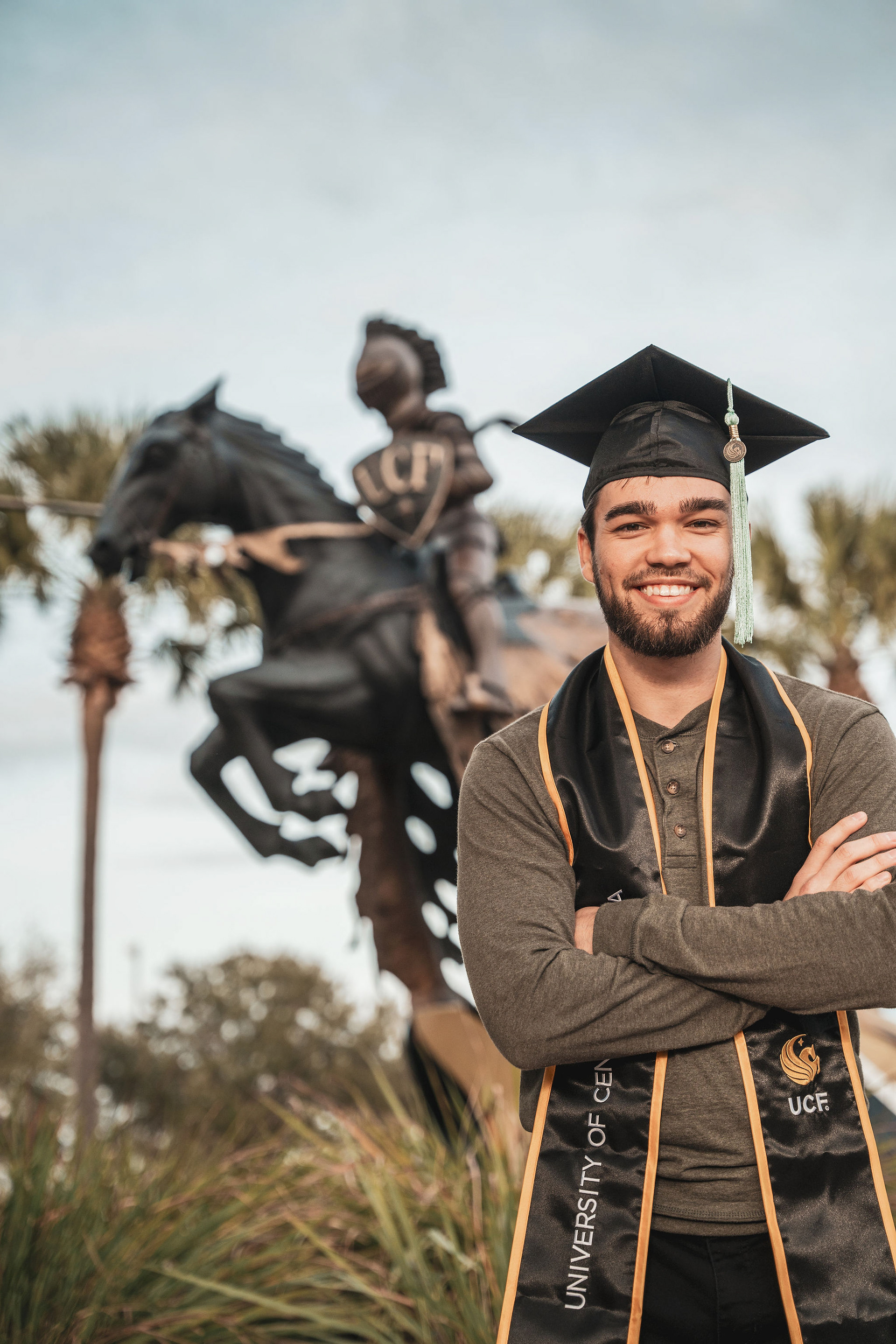 UCF Charging Knight Statue | Orlando Graduation Photography JC