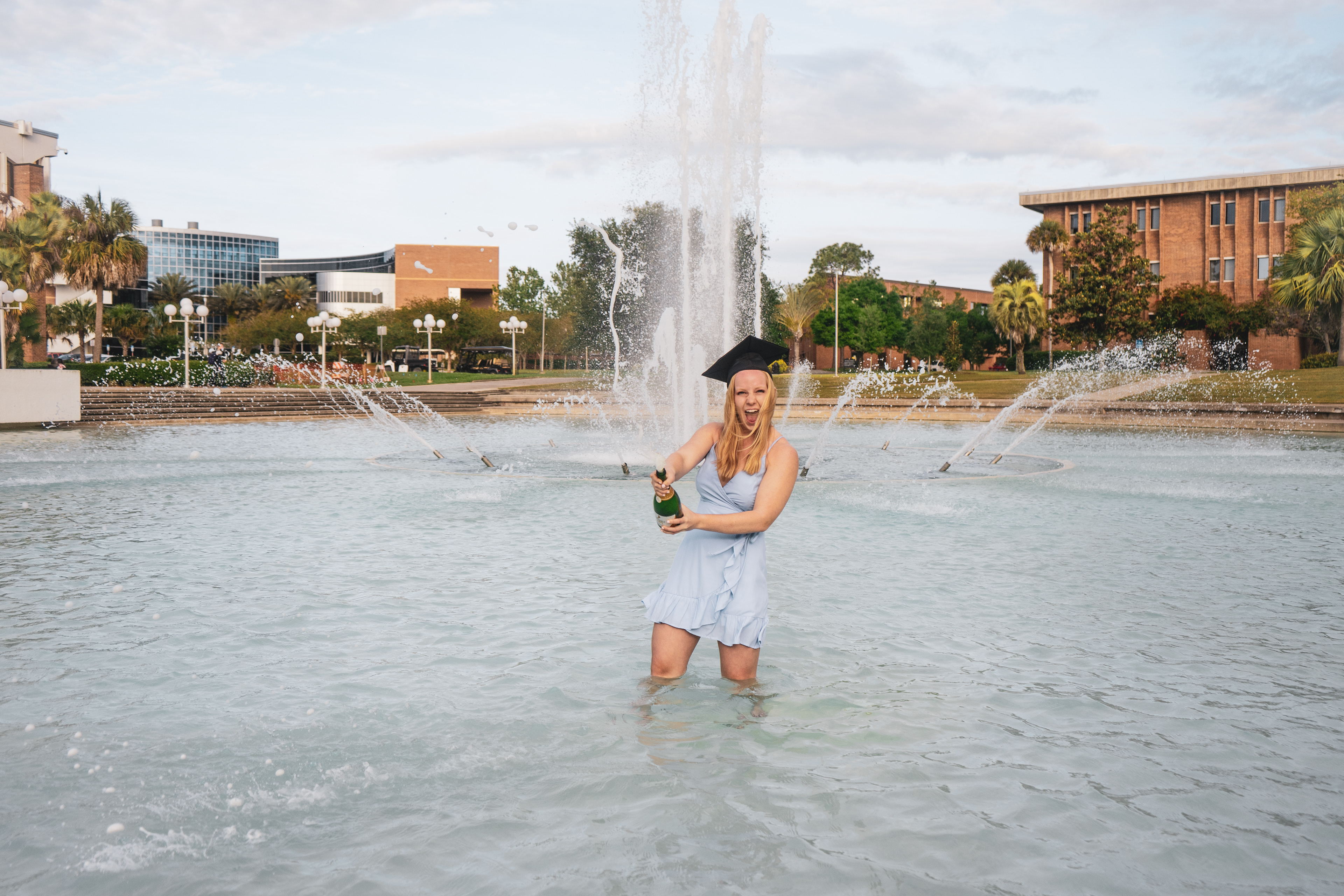 UCF Reflecting Pond Graduation Photography RB