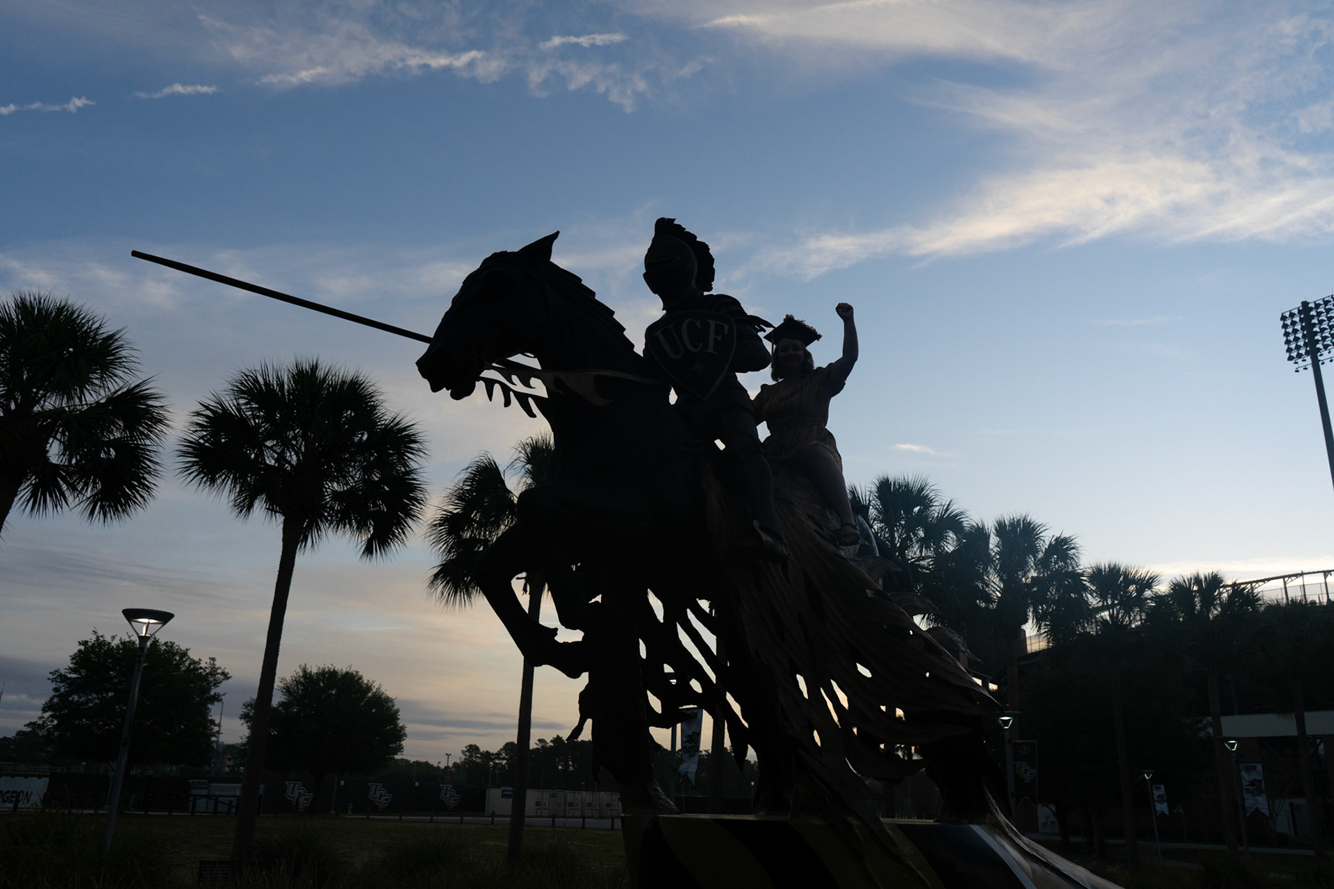 Early Morning UCF Charging Knight Statue | Orlando Graduation Photography | LJ