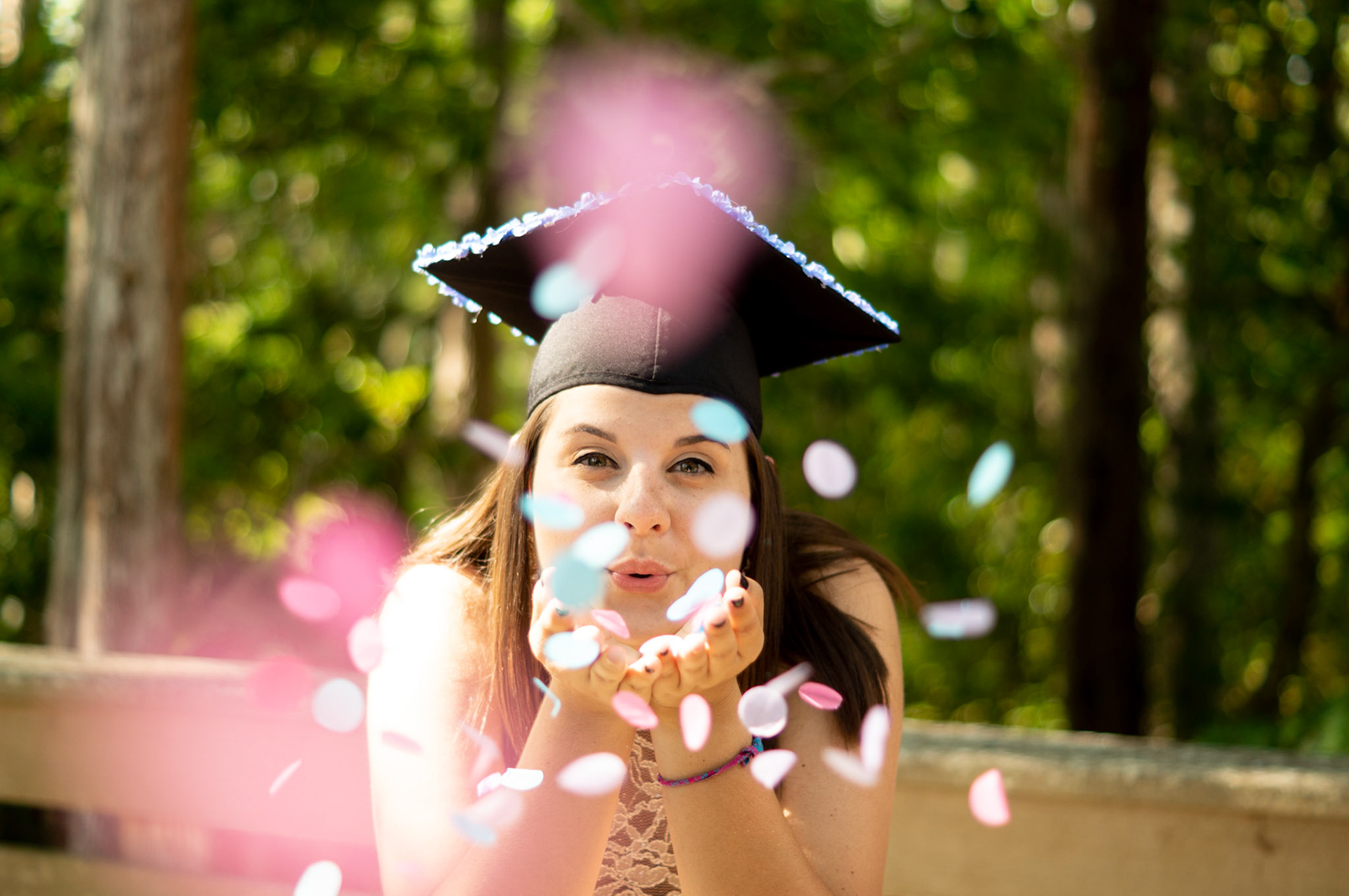 Boardwalk Biodegradable Confetti UCF Orlando Graduation Photography Session | HC