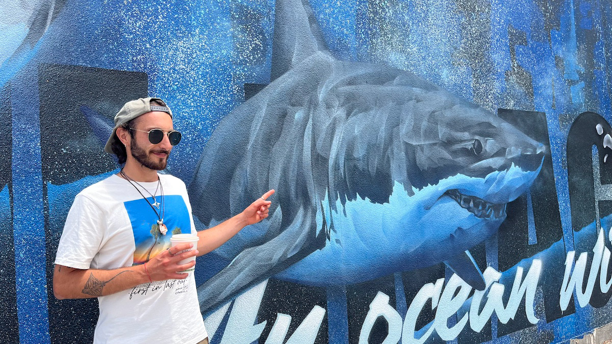 Christian on land but yet with marine life