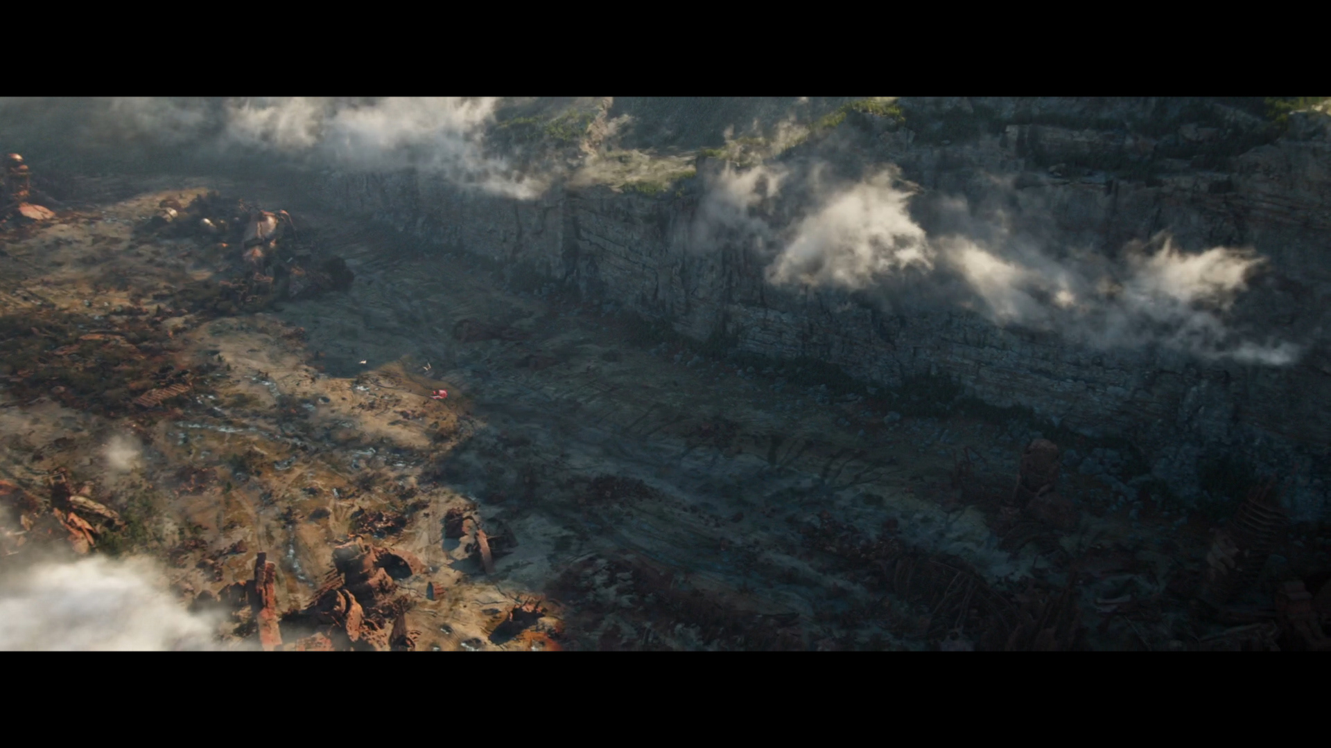 Full comp of major cliff element, photogrammetry kit bash