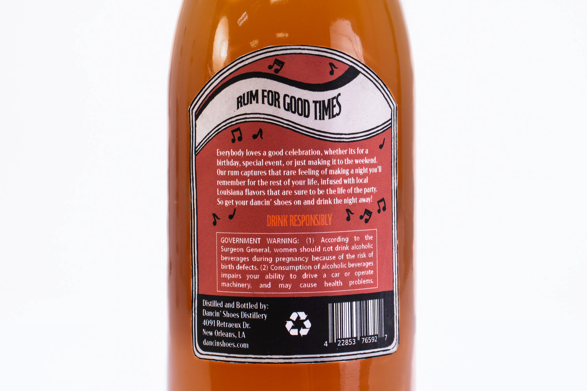 Spiced Rum Back Label