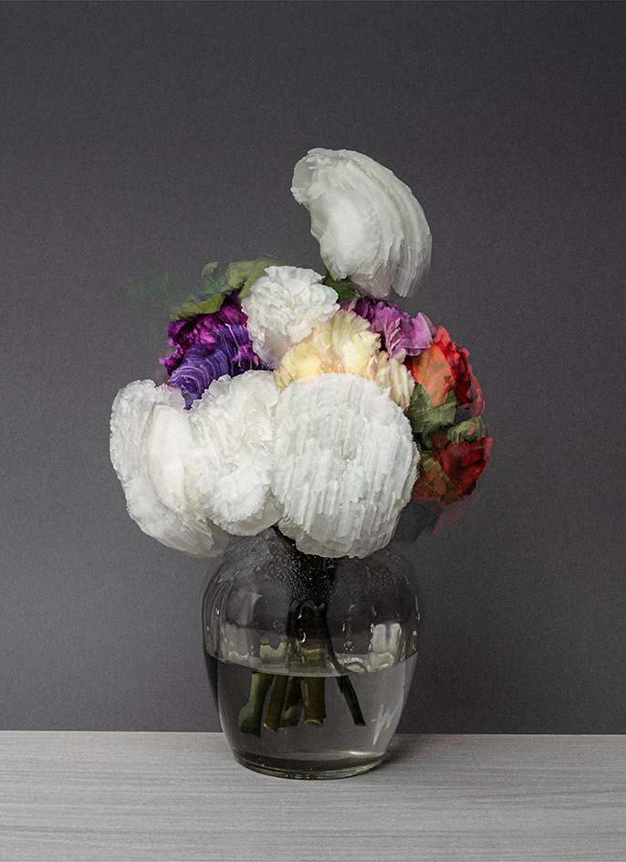 Fleurs dans un vase de cristal / Hommage à Édouard Manet