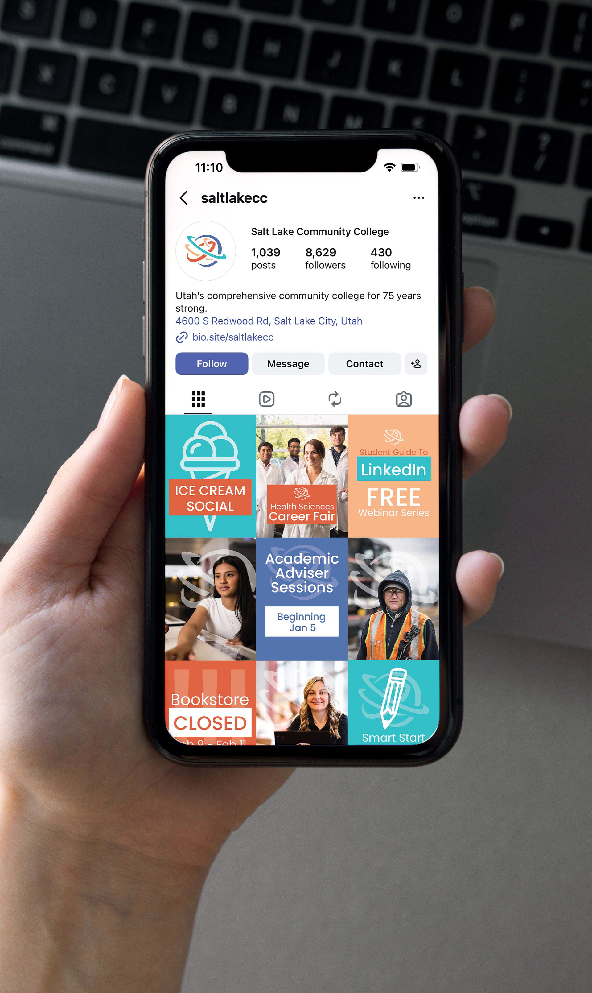 Instagram page mockup created with Photoshop